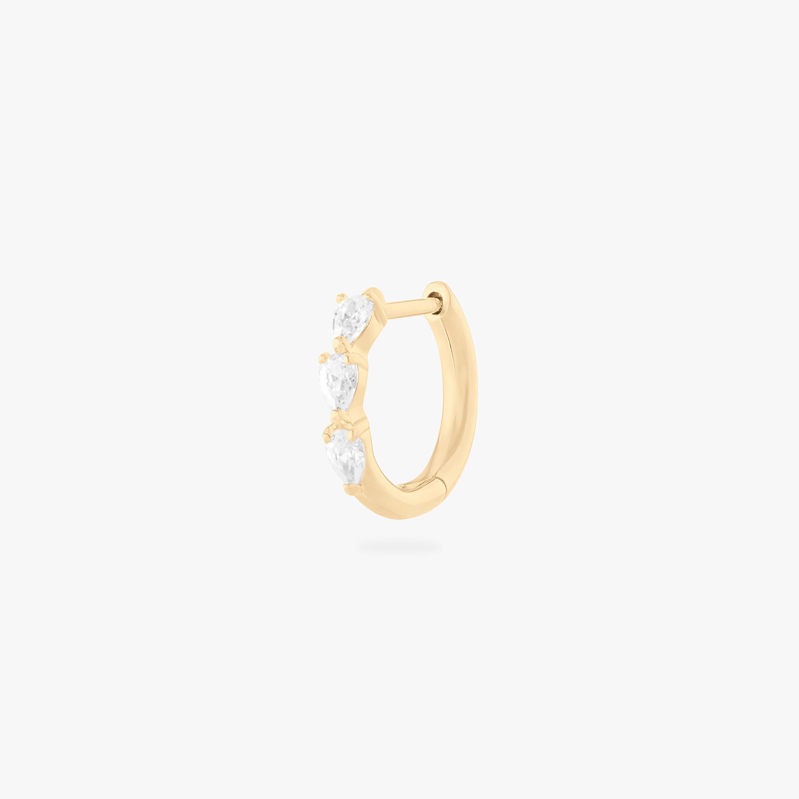Mini Pave Pear Huggie - STUDS