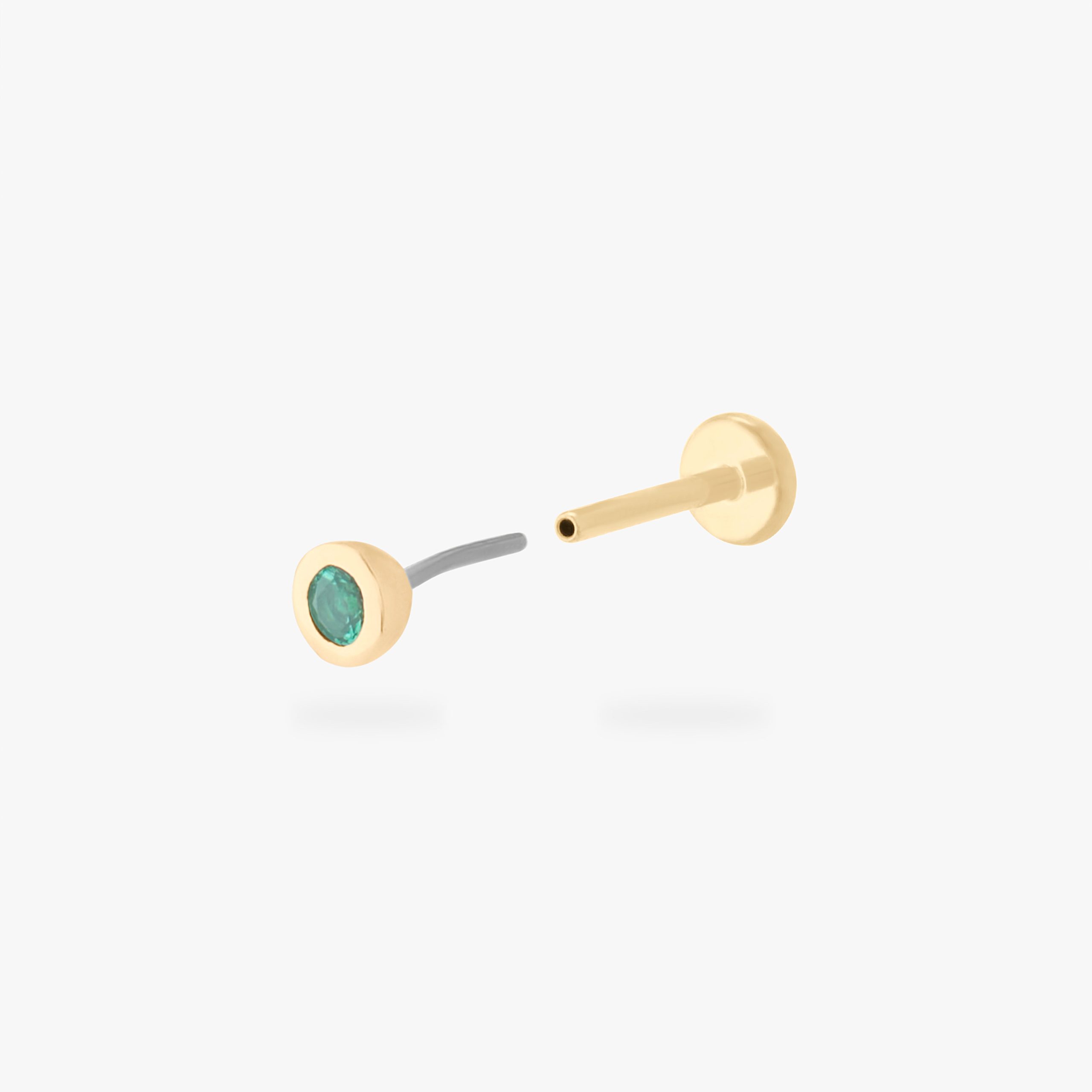 14K Emerald Bezel Flatback - STUDS