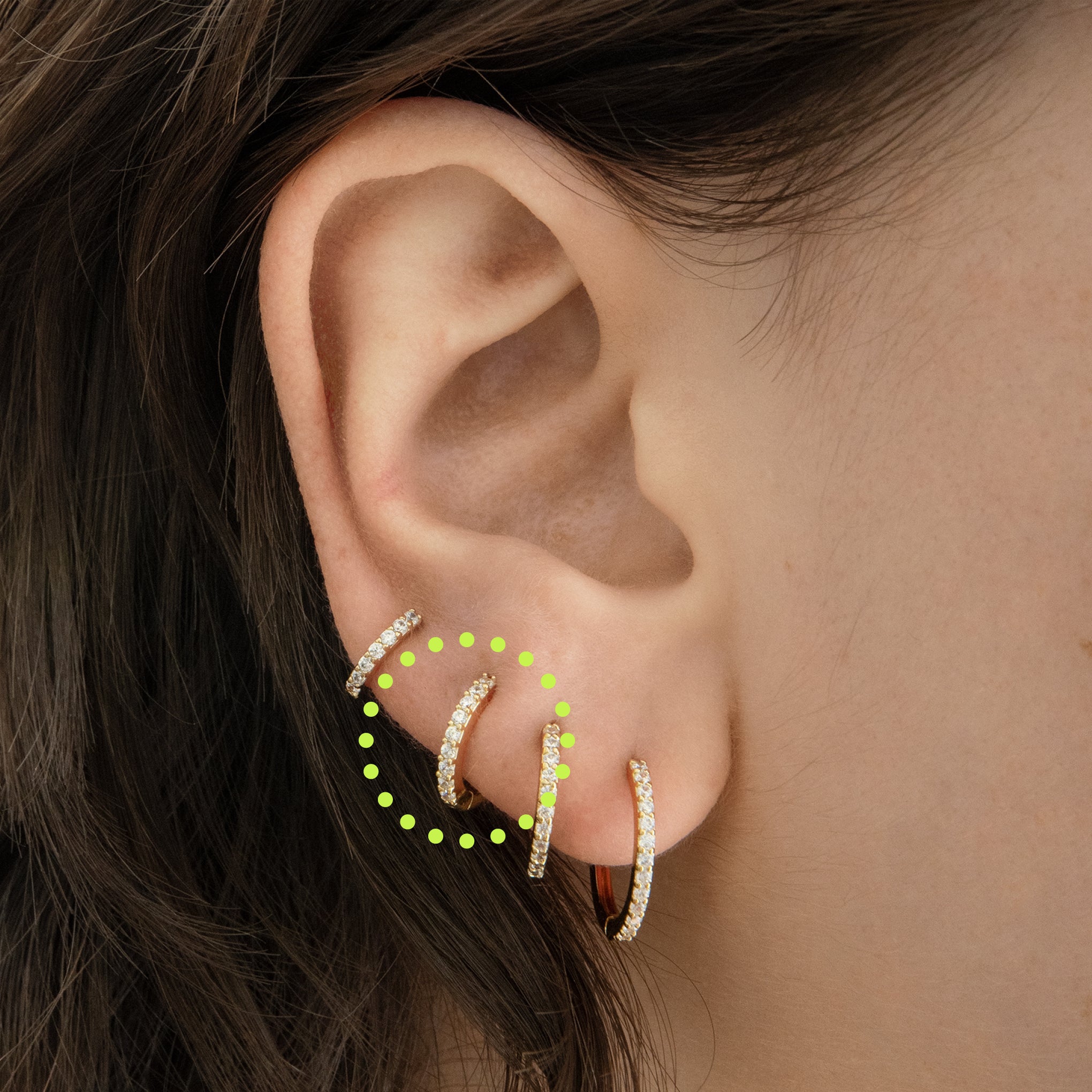 Mini Pave Huggie - STUDS