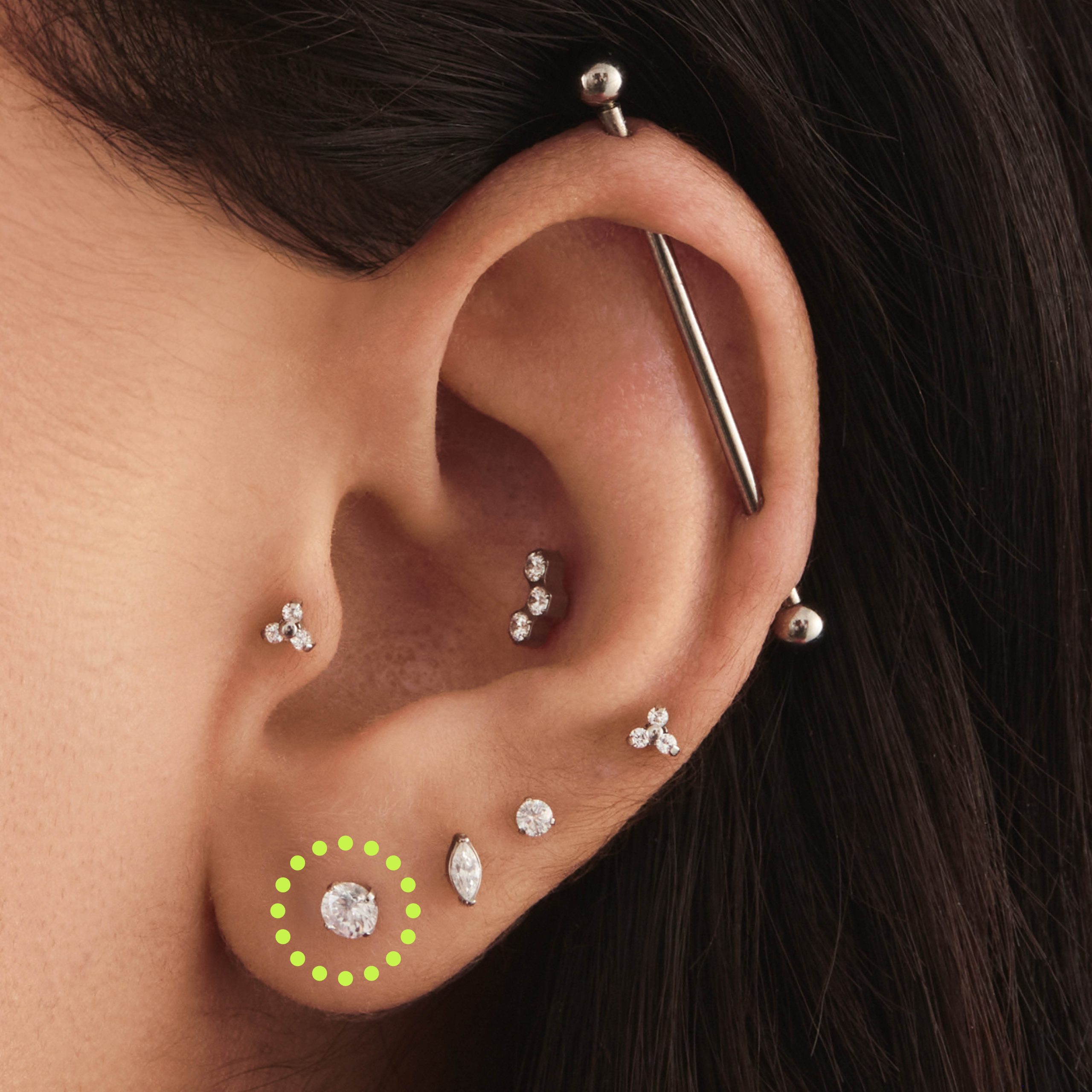 Titanium CZ Clear 4mm Flatback - STUDS
