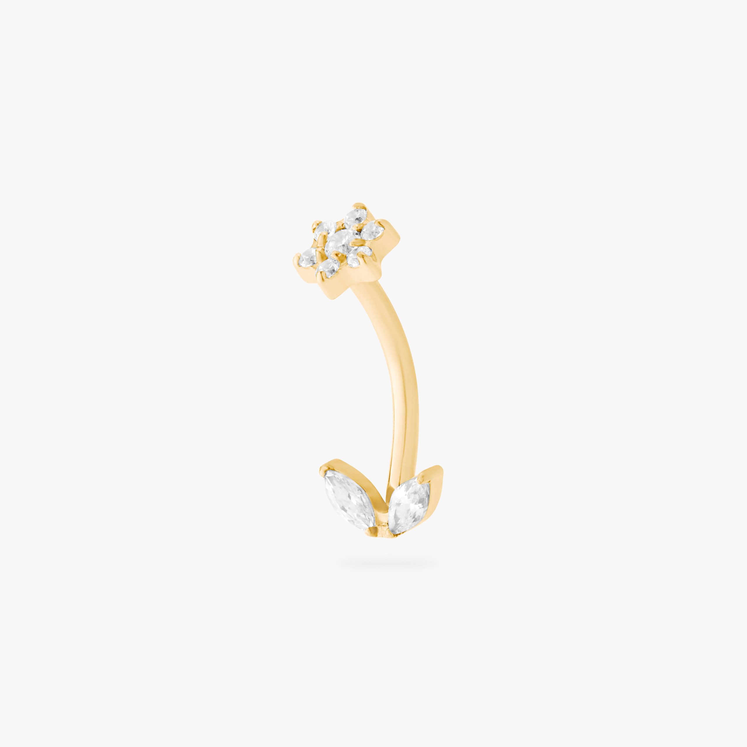 CZ Flower Barbell - STUDS
