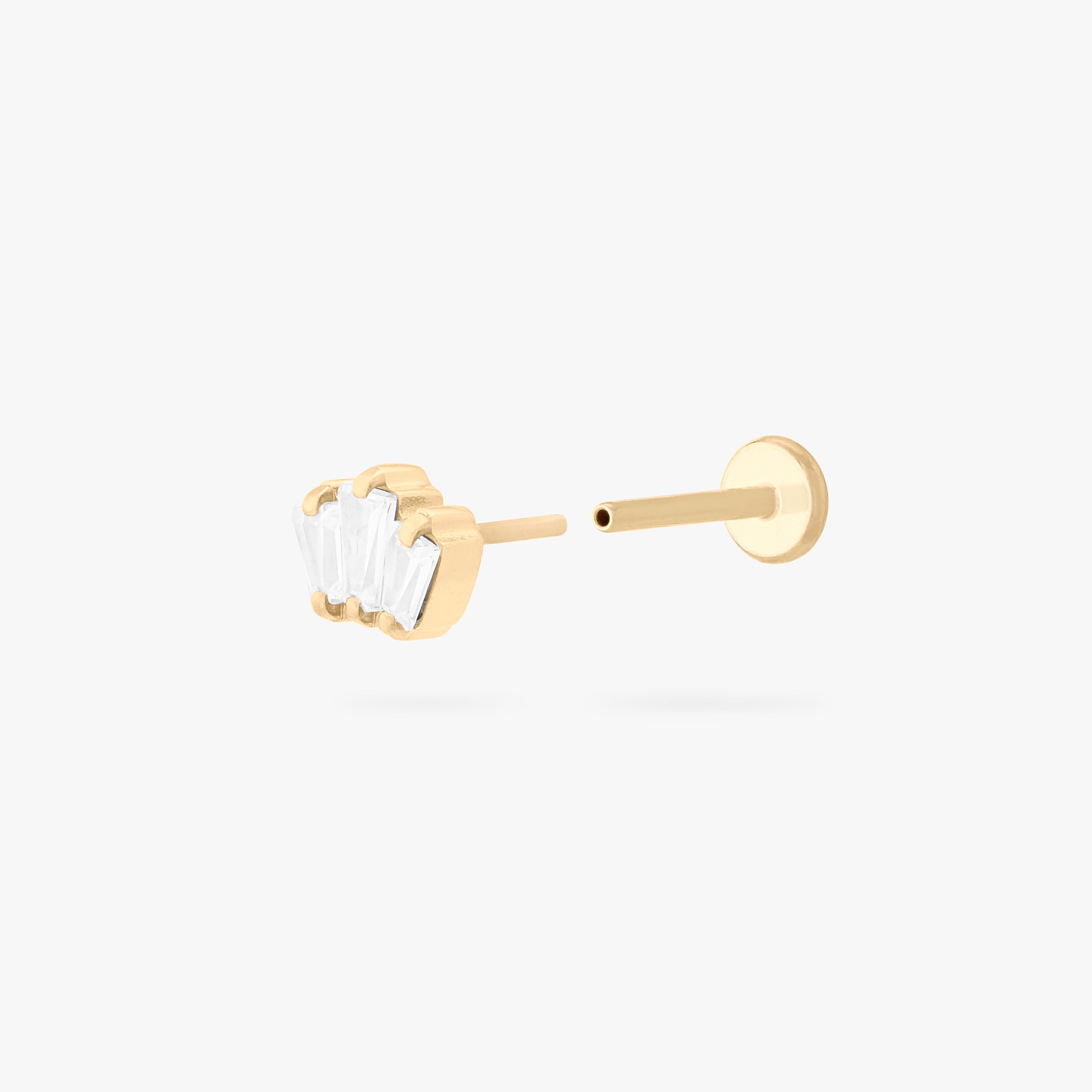 Micro Crown Baguette Flatback Stud - STUDS