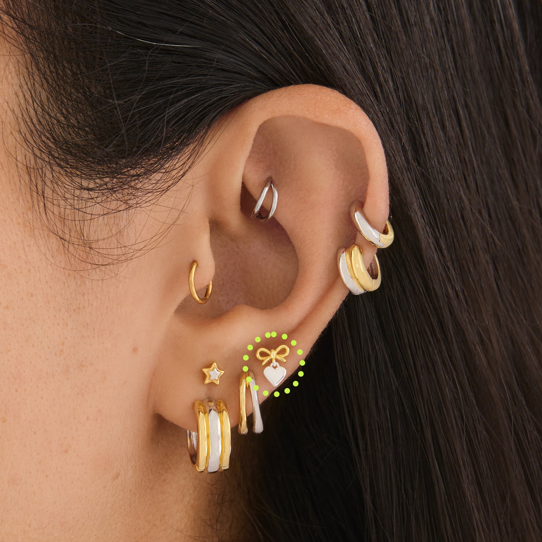 Two Tone Bow Flatback Stud - STUDS