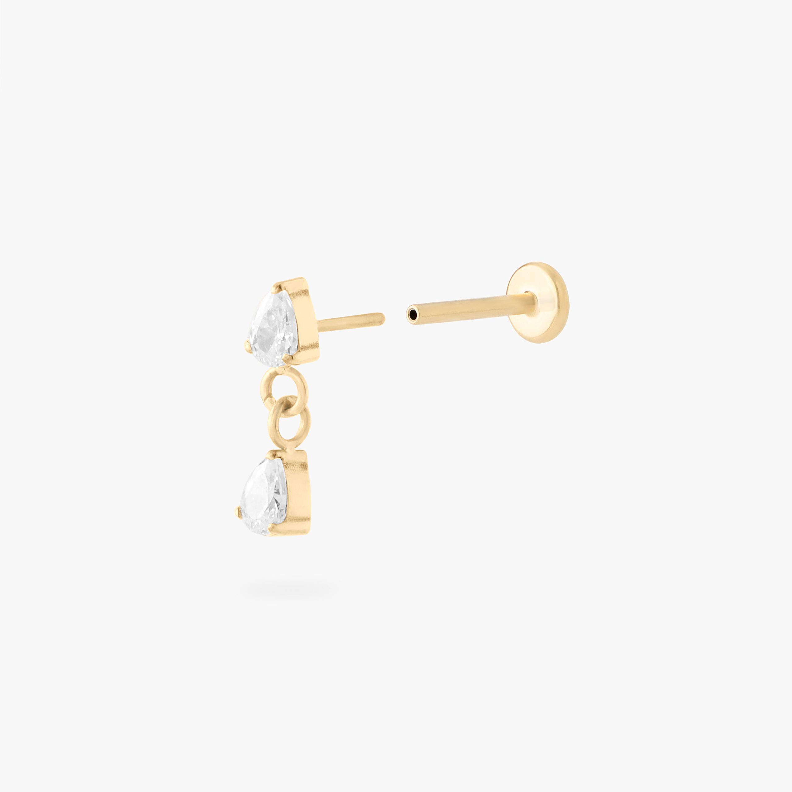 Pear Dangle Flatback Stud - STUDS