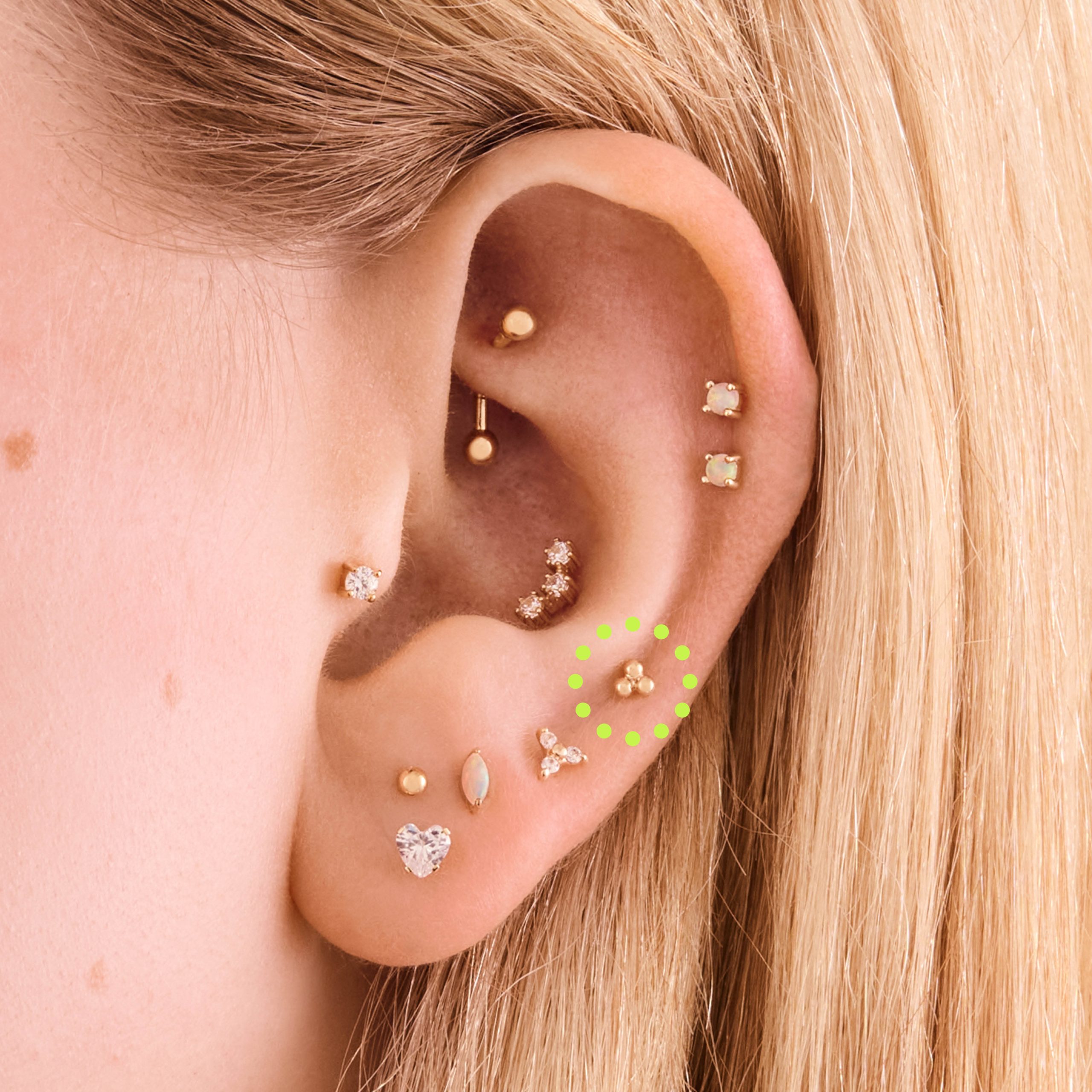 14K Trinity Ball Flatback - STUDS