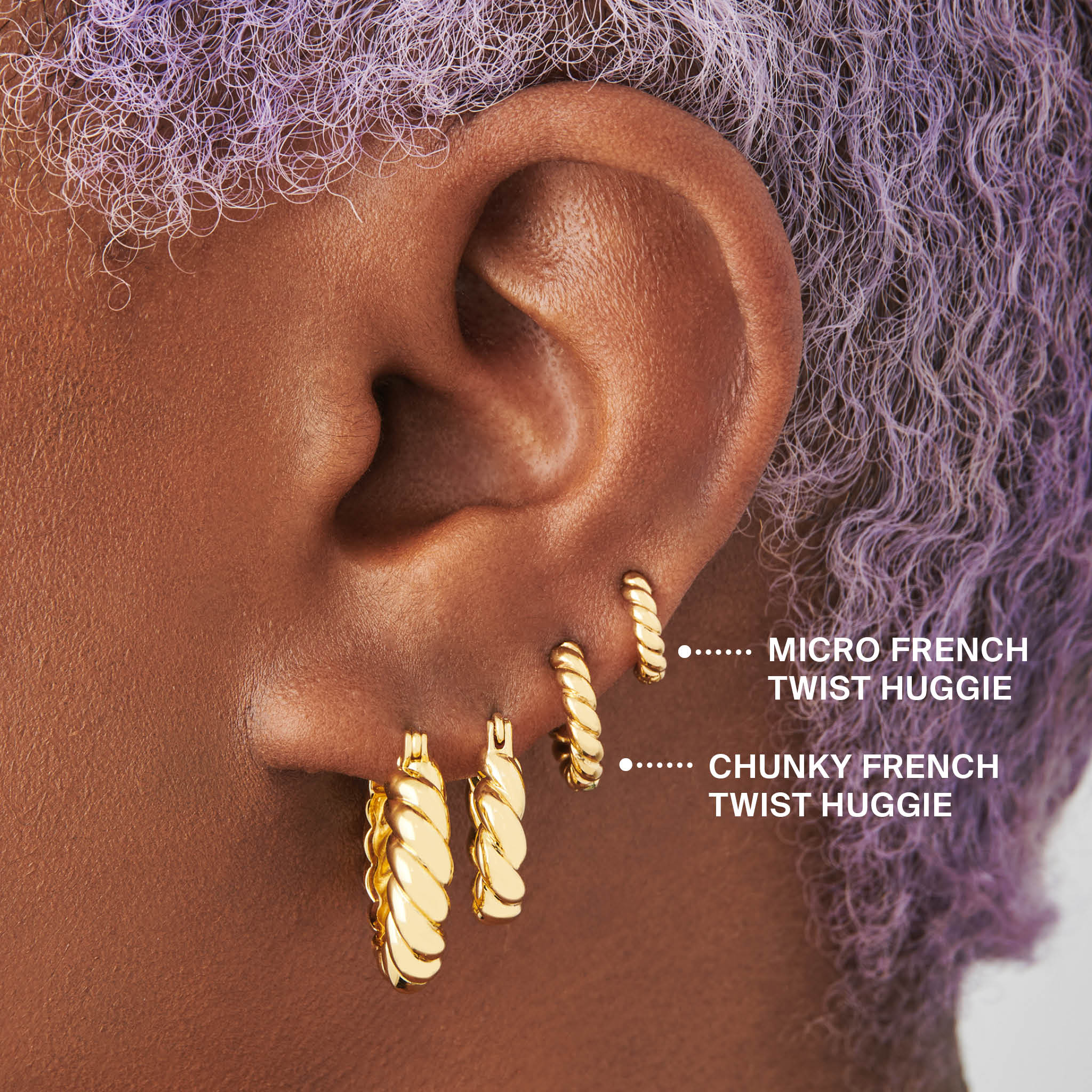 Chunky French Twist Huggie - STUDS
