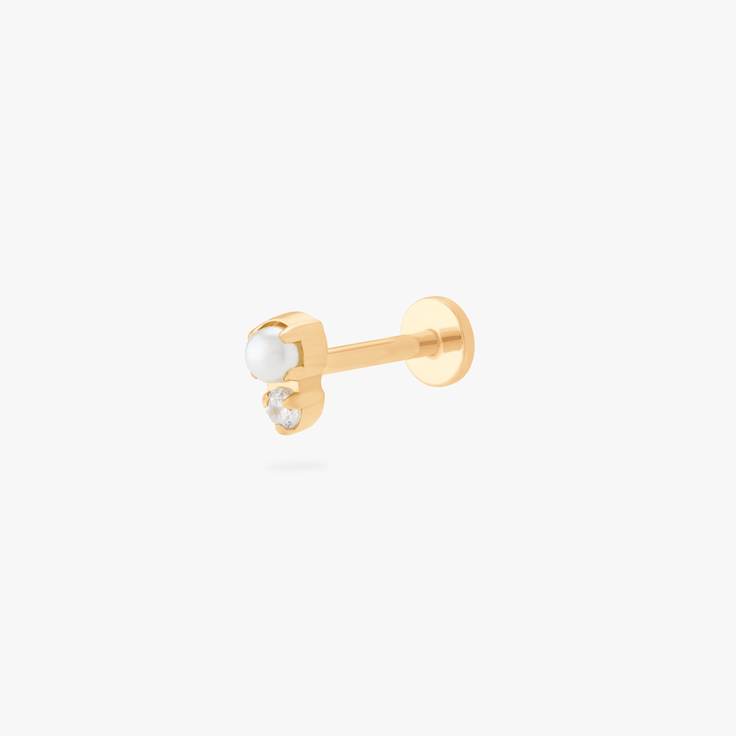 Stacked CZ Pearl Flatback Stud - STUDS
