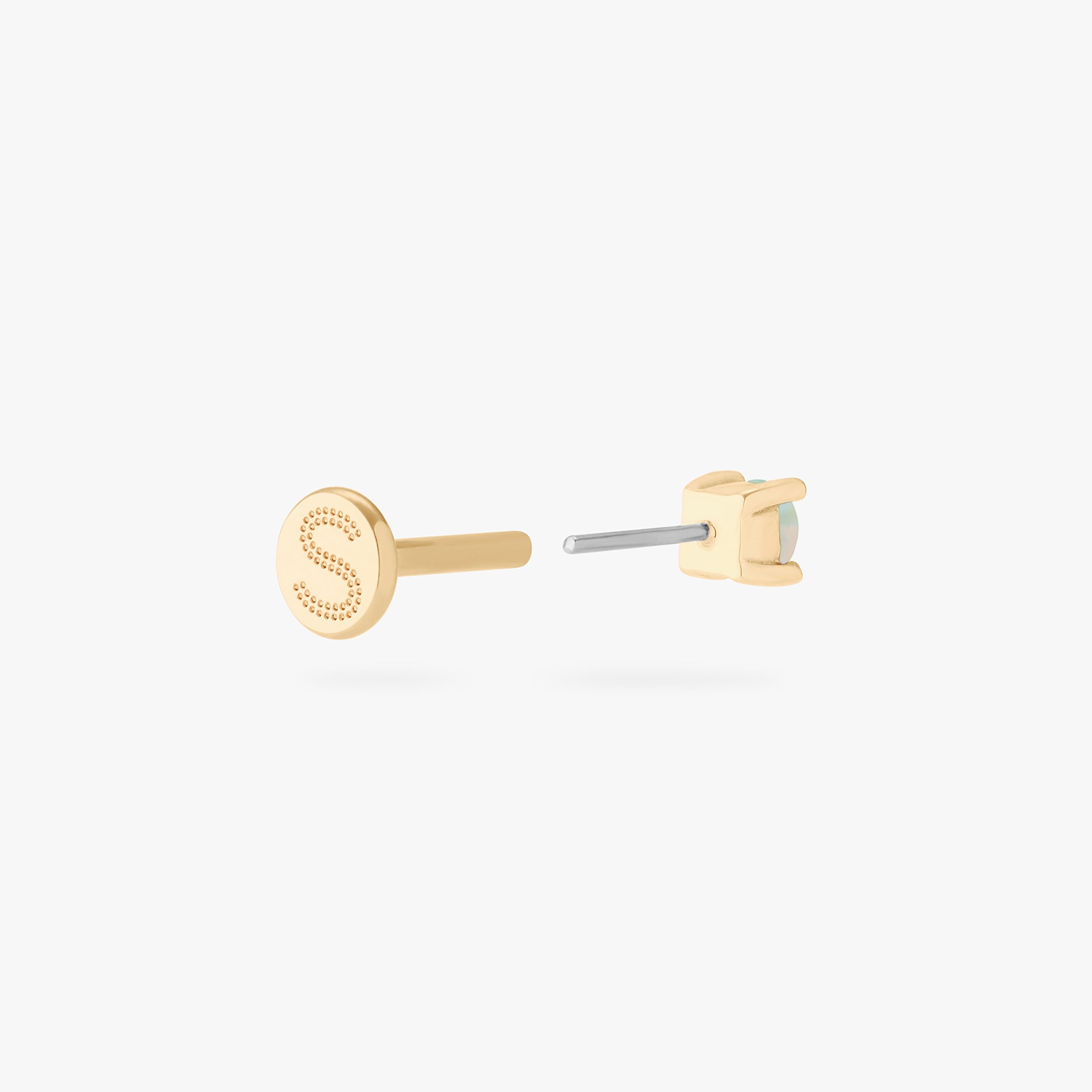 14K Opal Flatback - STUDS