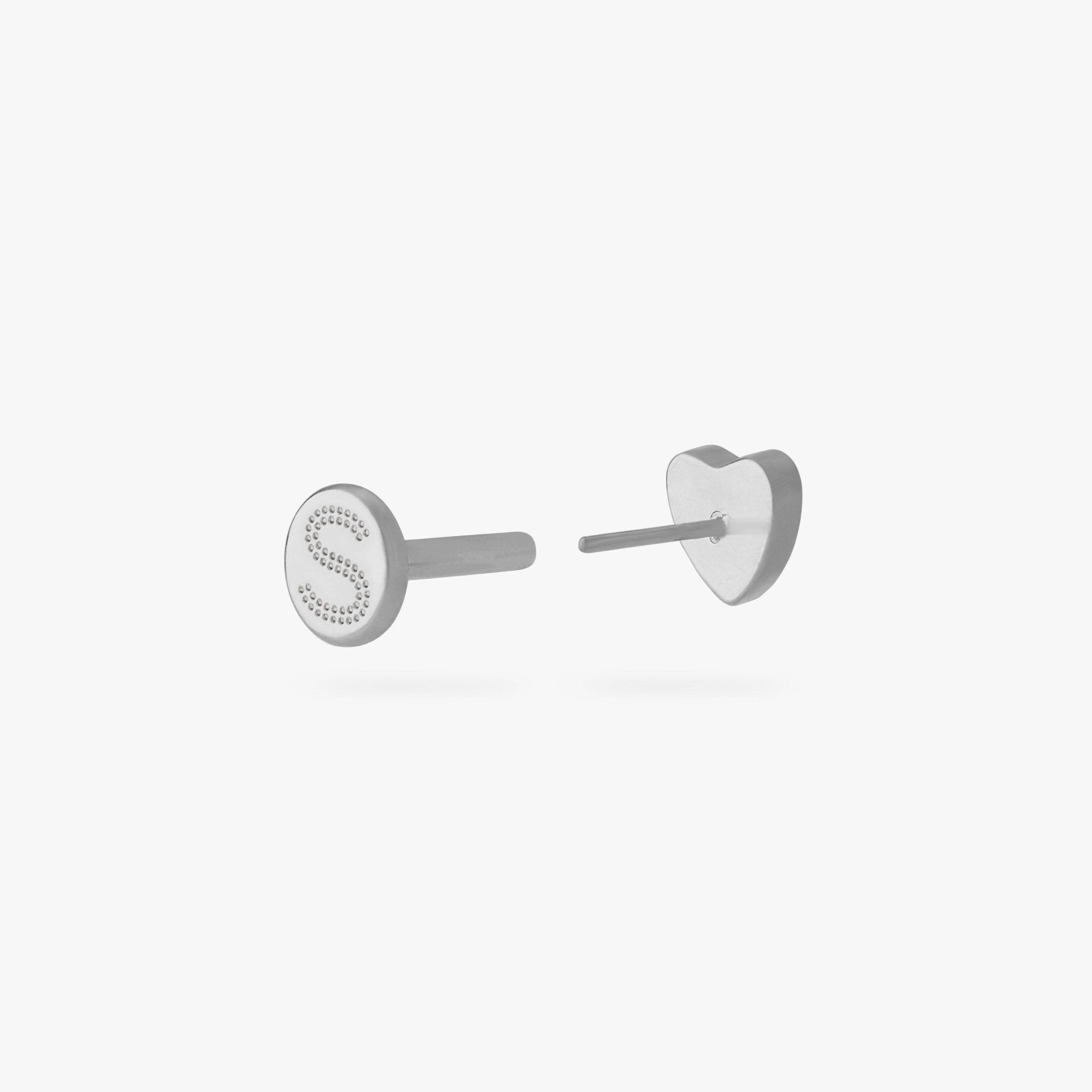 Titanium Enamel Heart Flatback - STUDS