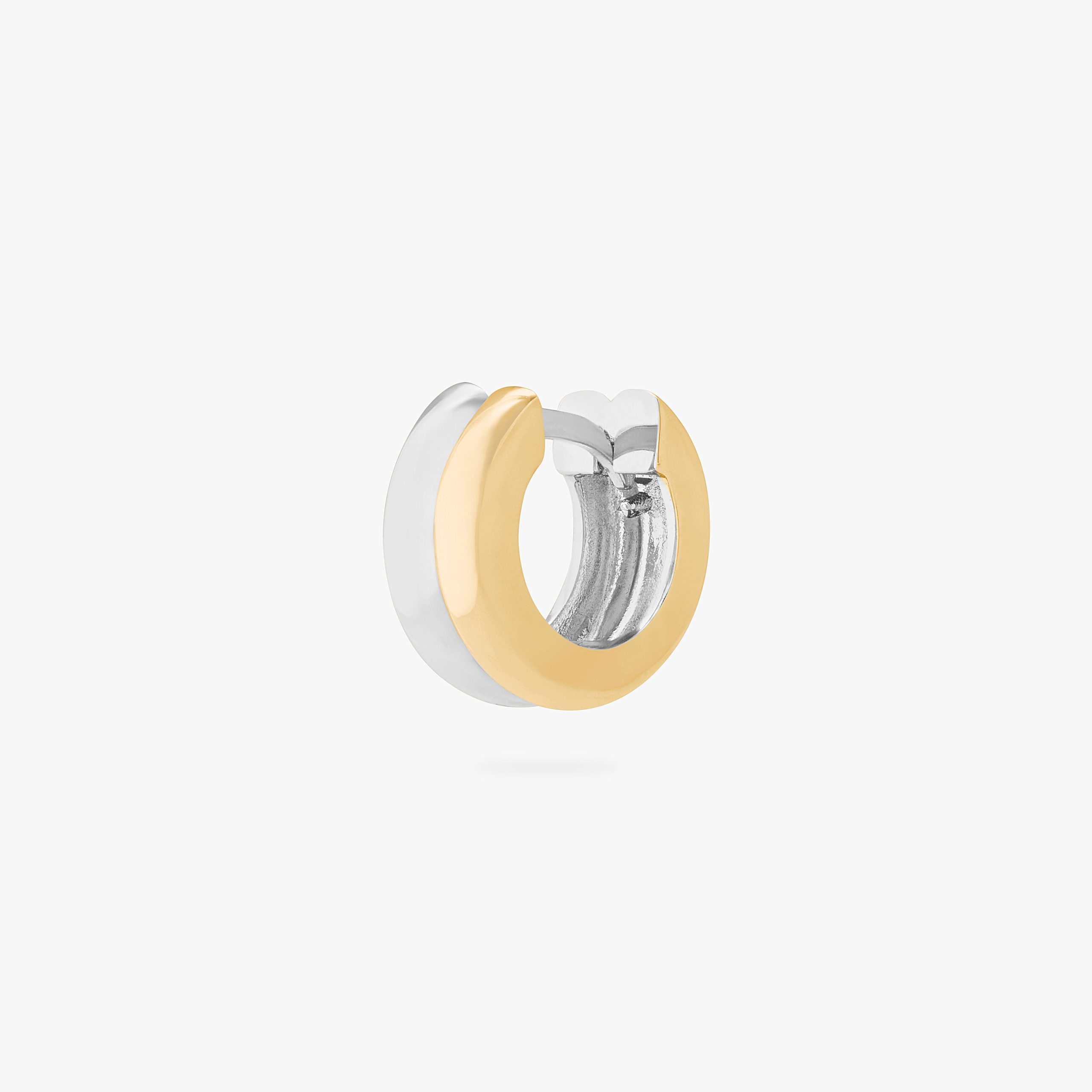 Two Tone Chunky Huggie - STUDS