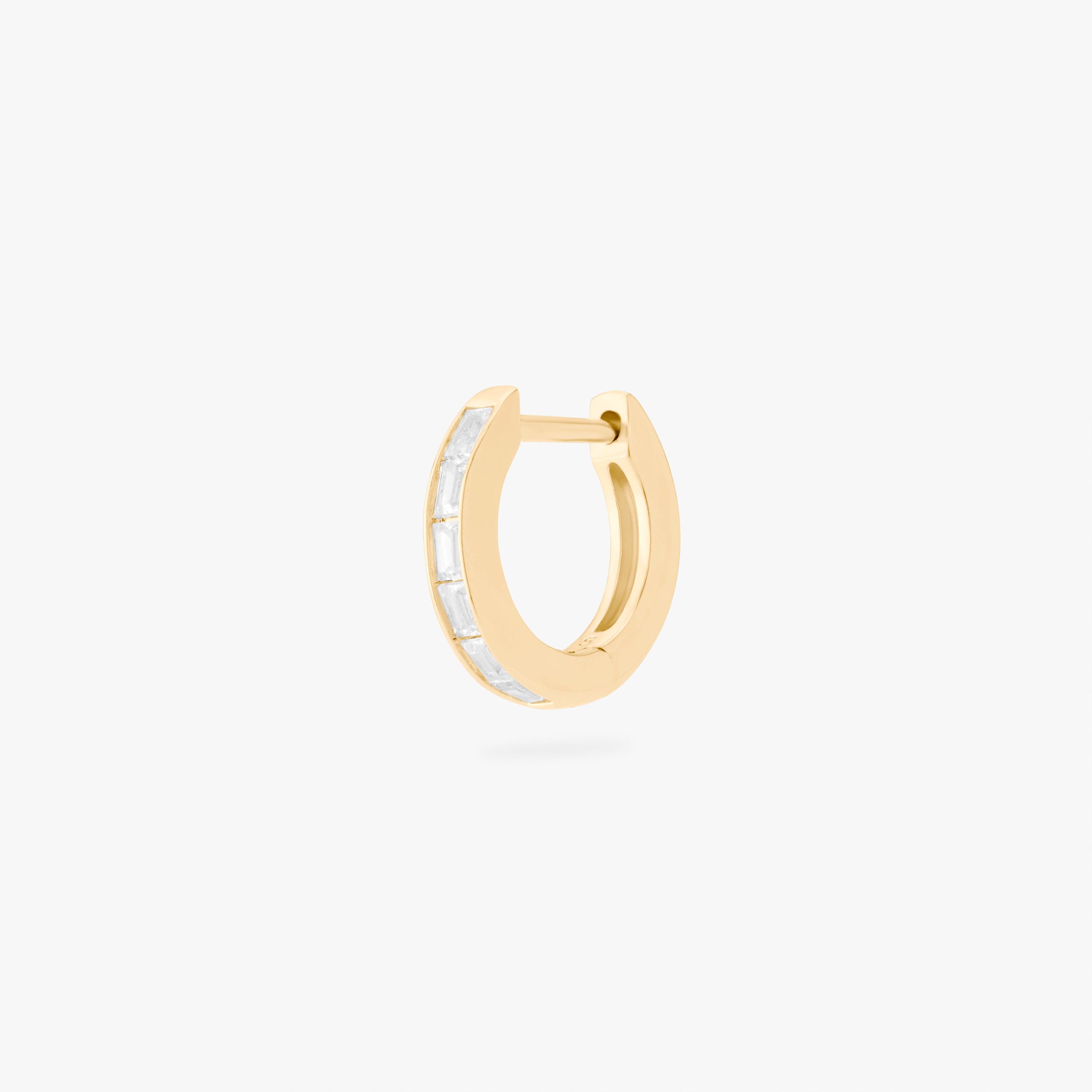 Mini Bezel Baguette Huggie - STUDS