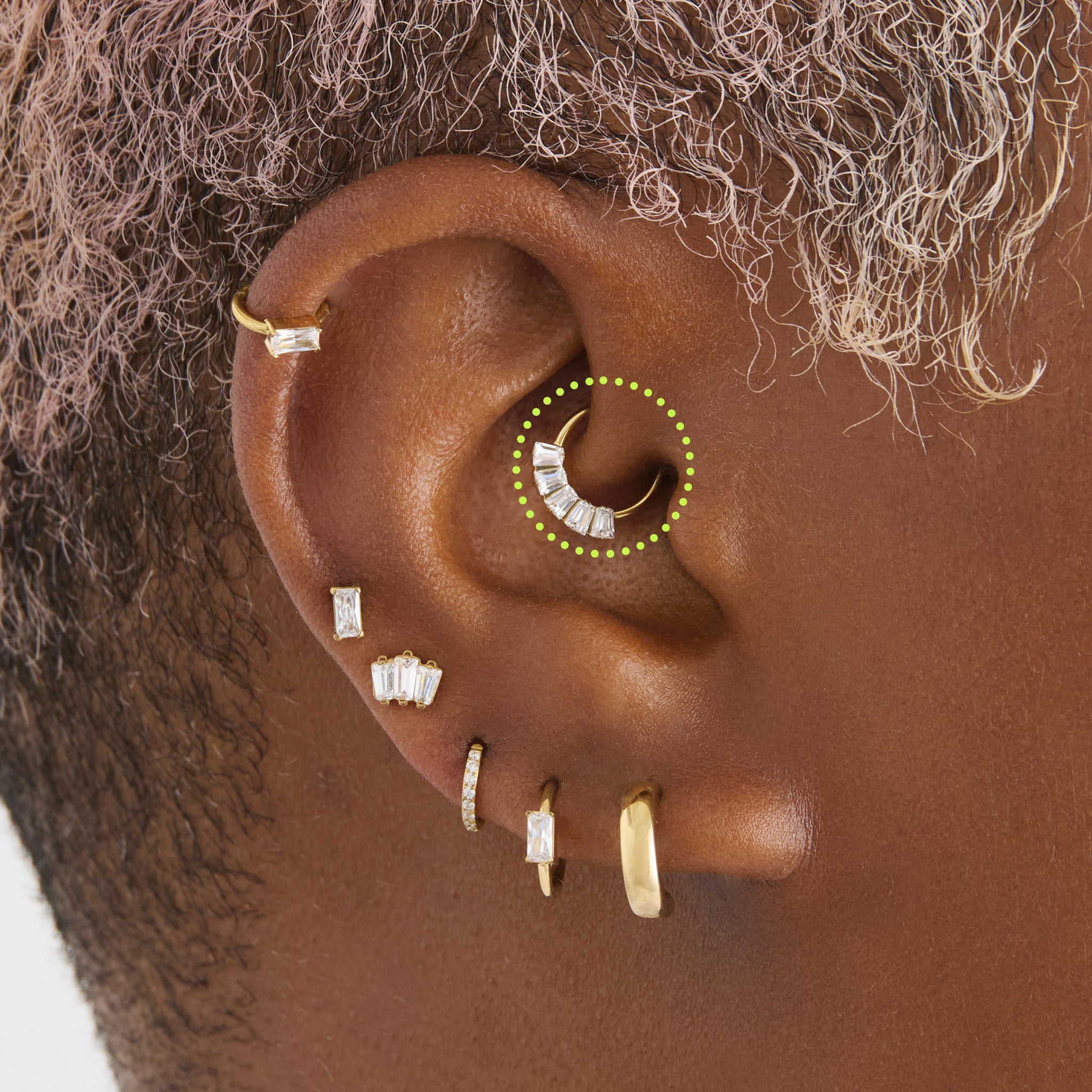 8mm Crown Baguette Clicker - STUDS
