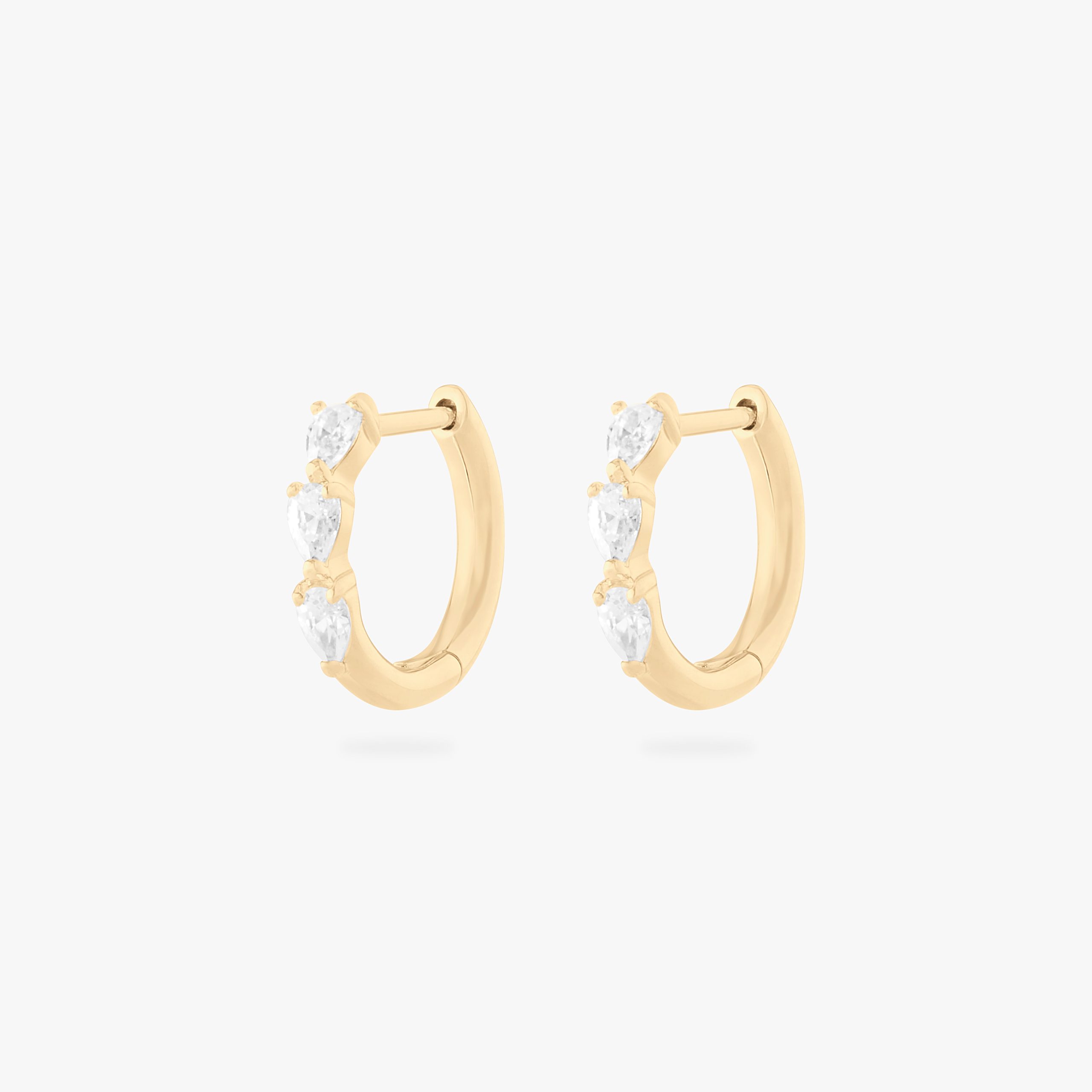 Mini Pave Pear Huggie - STUDS