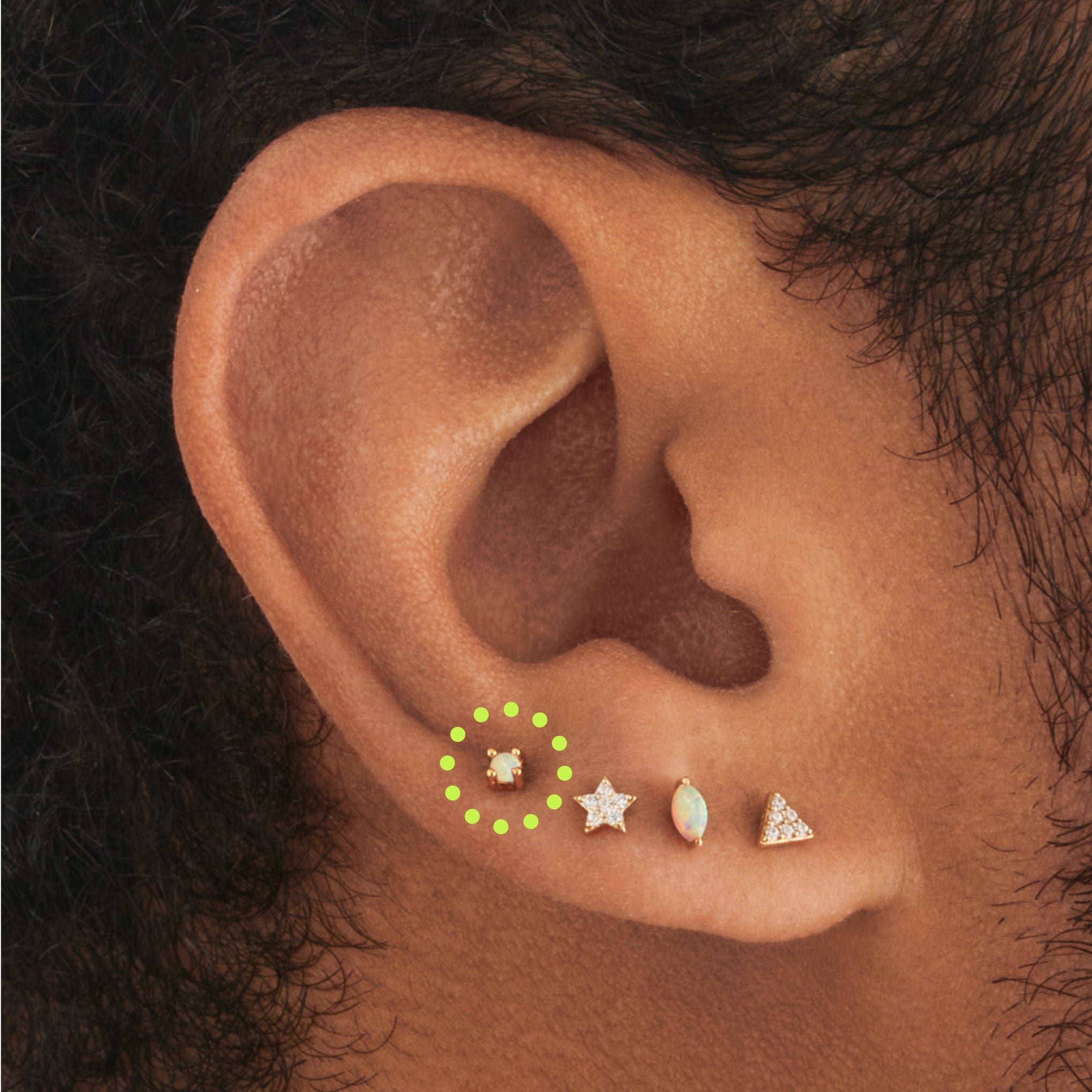 14K Opal Flatback - STUDS