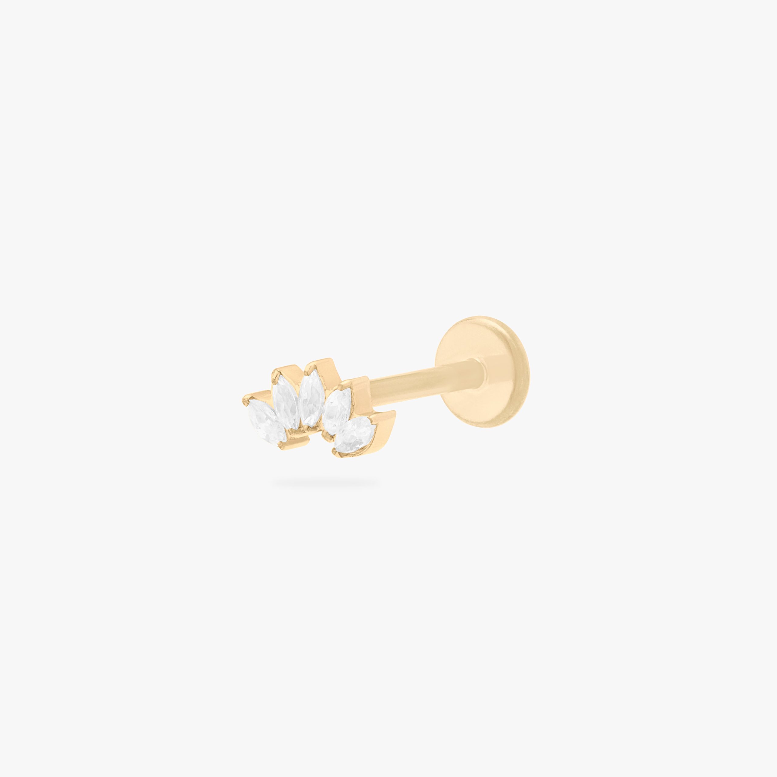 Micro Crown Marquise Flatback Stud - STUDS