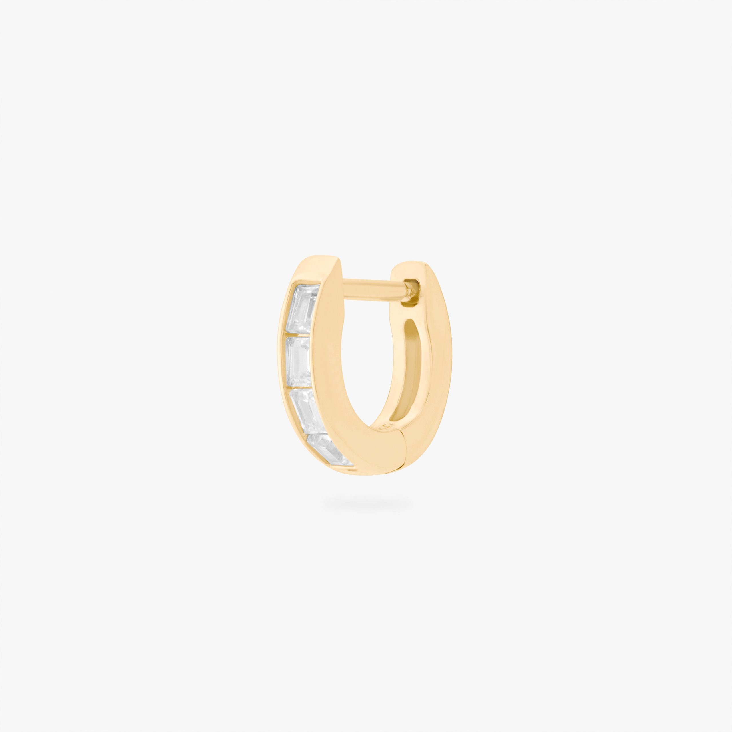 Micro Bezel Baguette Huggie - STUDS