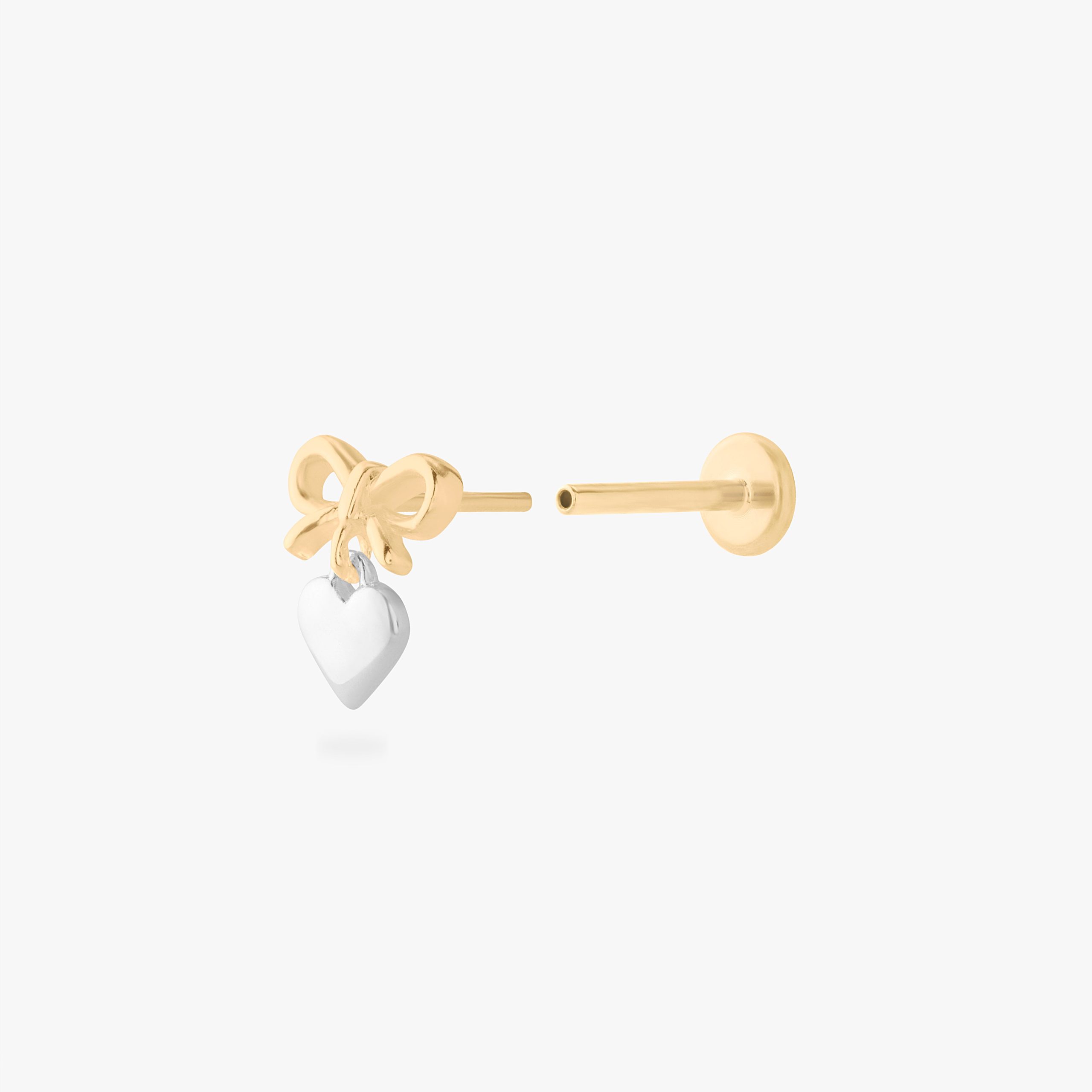 Two Tone Bow Flatback Stud - STUDS