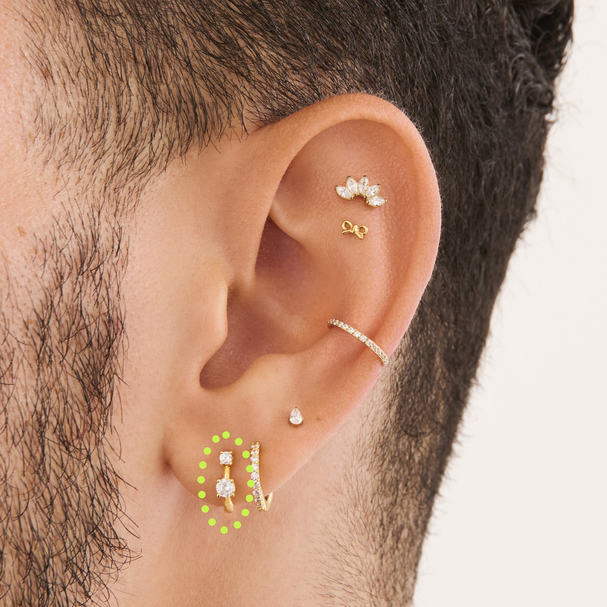 Mini Duo CZ Huggie - STUDS