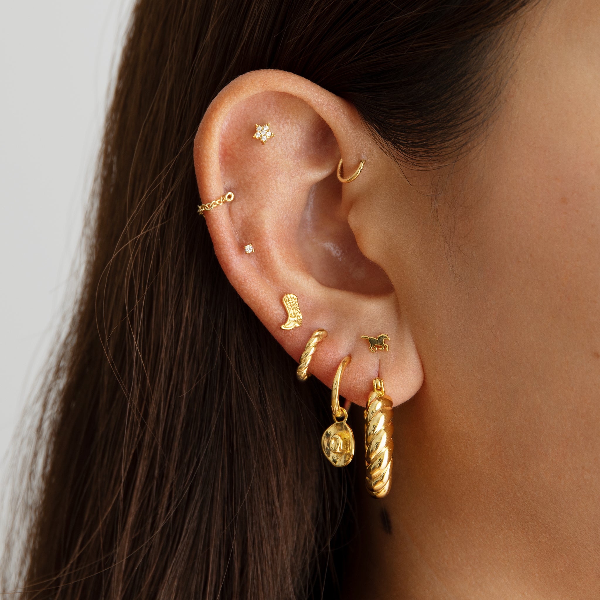 Medium French Twist Hoop - STUDS