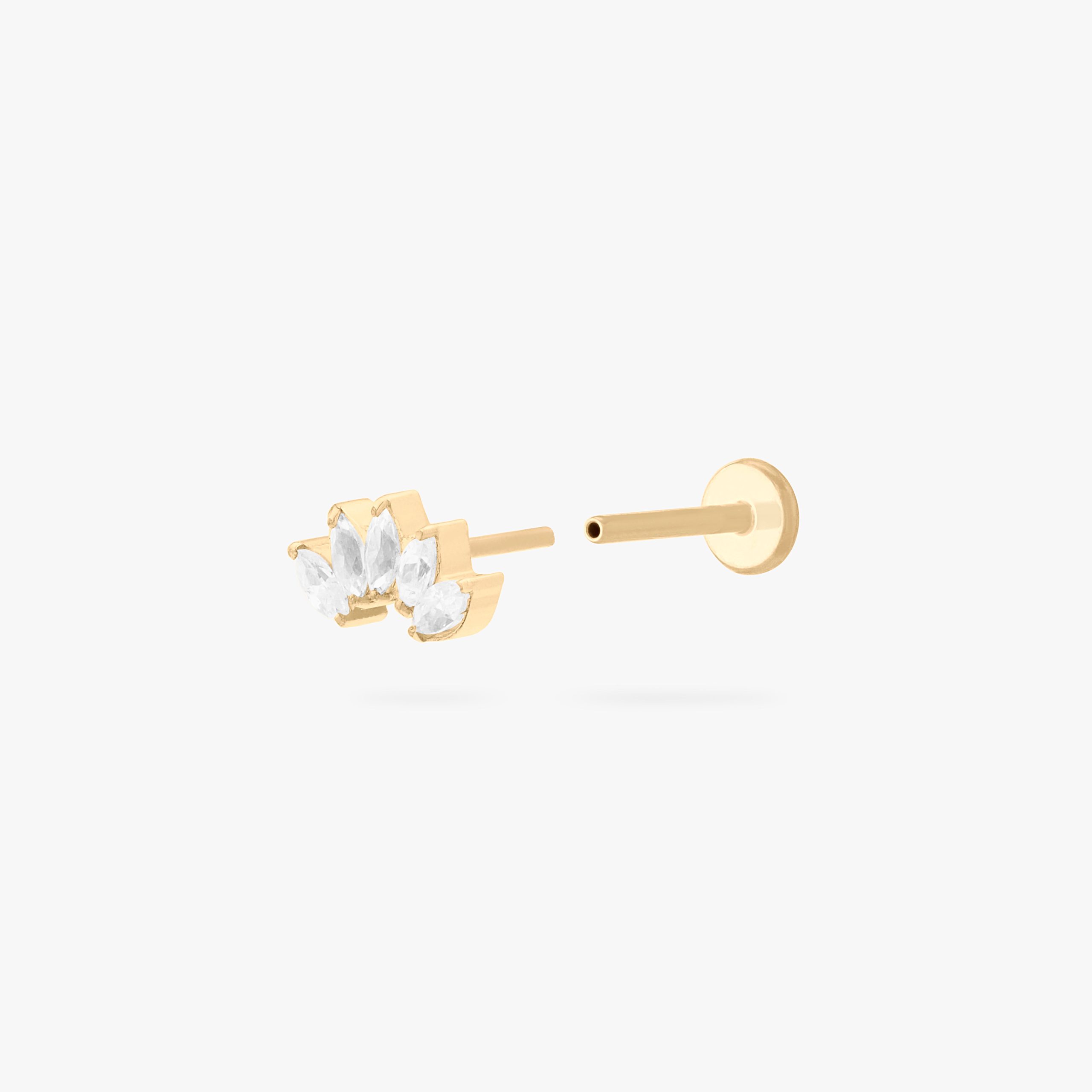 Micro Crown Marquise Flatback Stud - STUDS