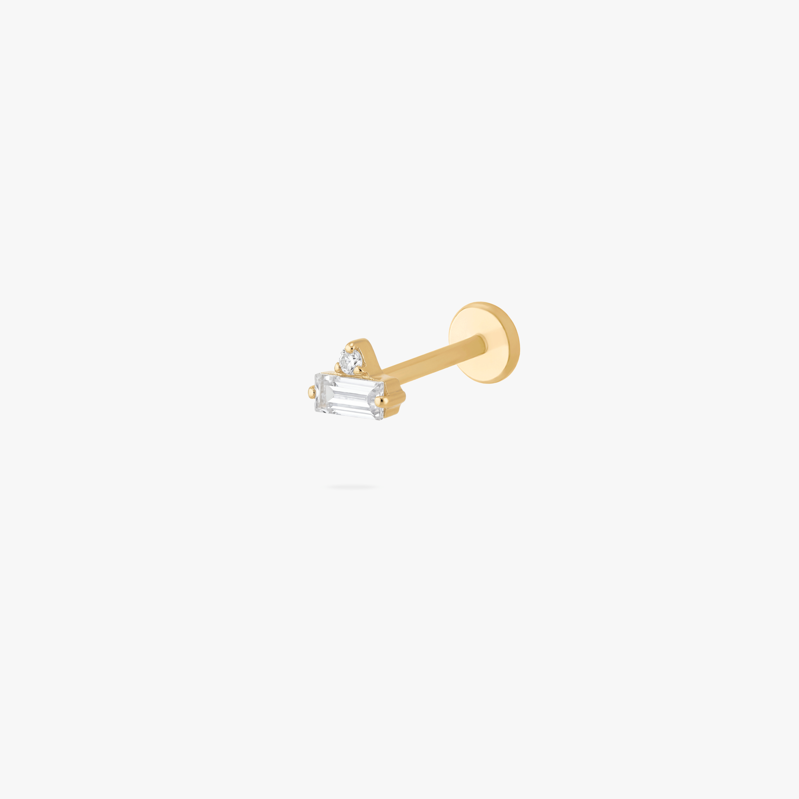 Micro Stacked Baguette Flatback Stud - STUDS