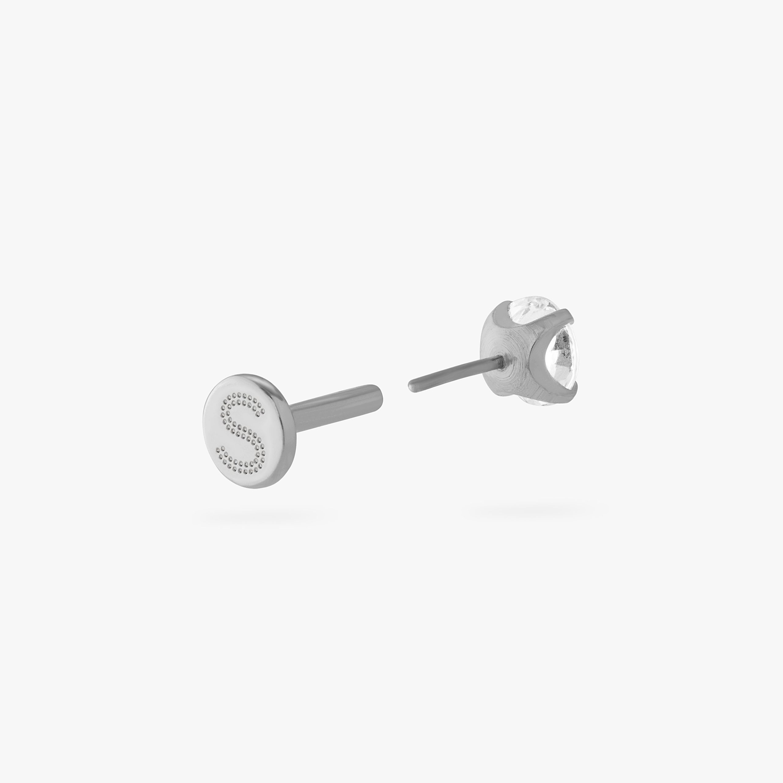 Titanium CZ Clear 4mm Flatback - STUDS