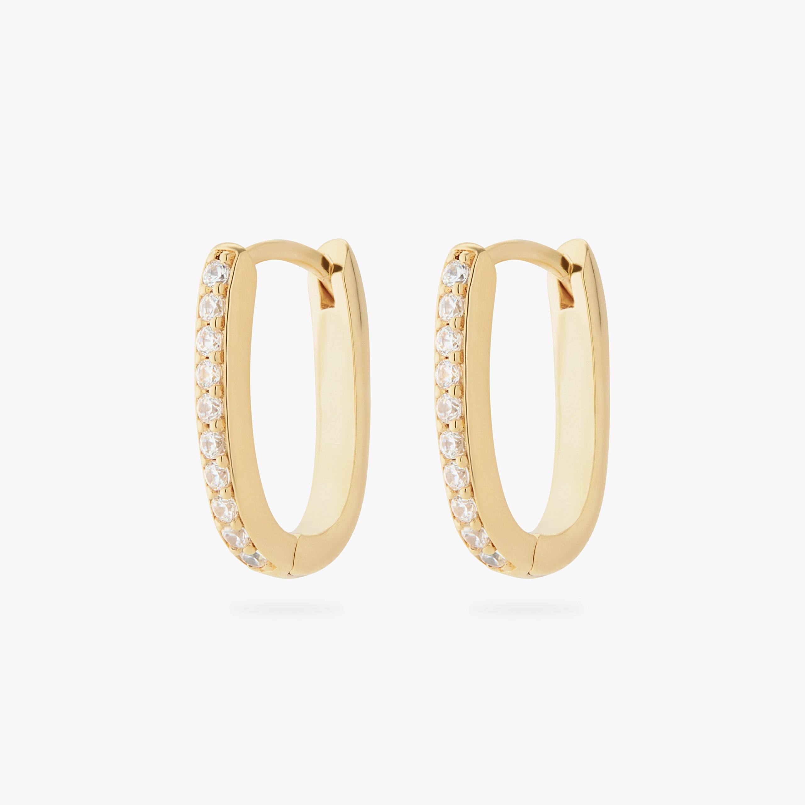 Medium Pave Oval Hoop - STUDS