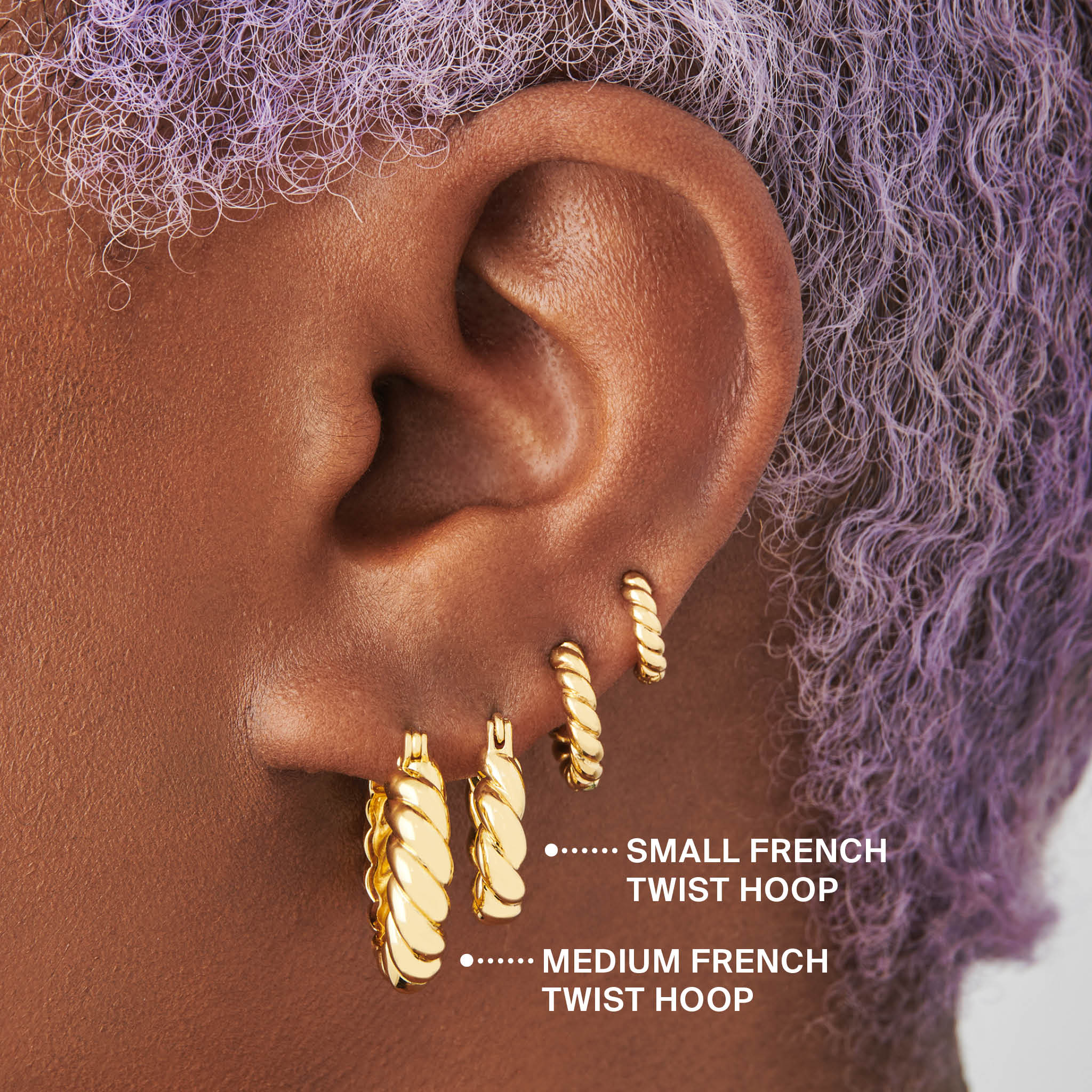 Small French Twist Hoop - STUDS