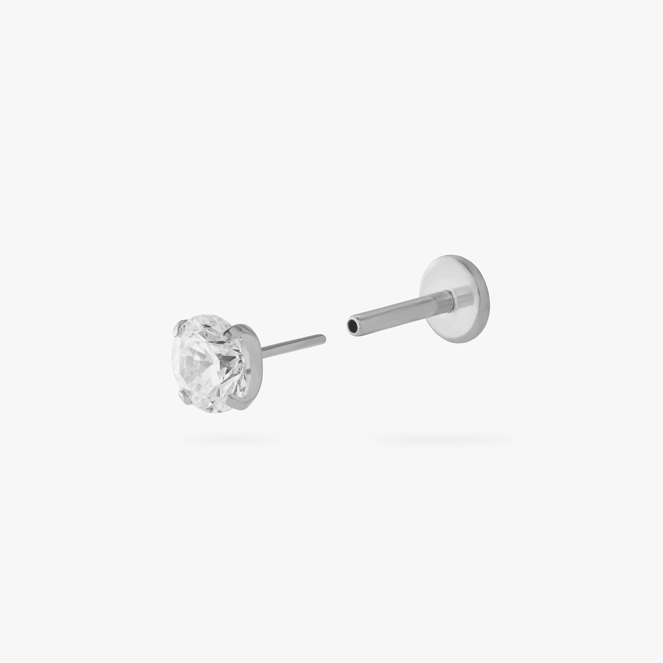 Titanium CZ Clear 4mm Flatback - STUDS