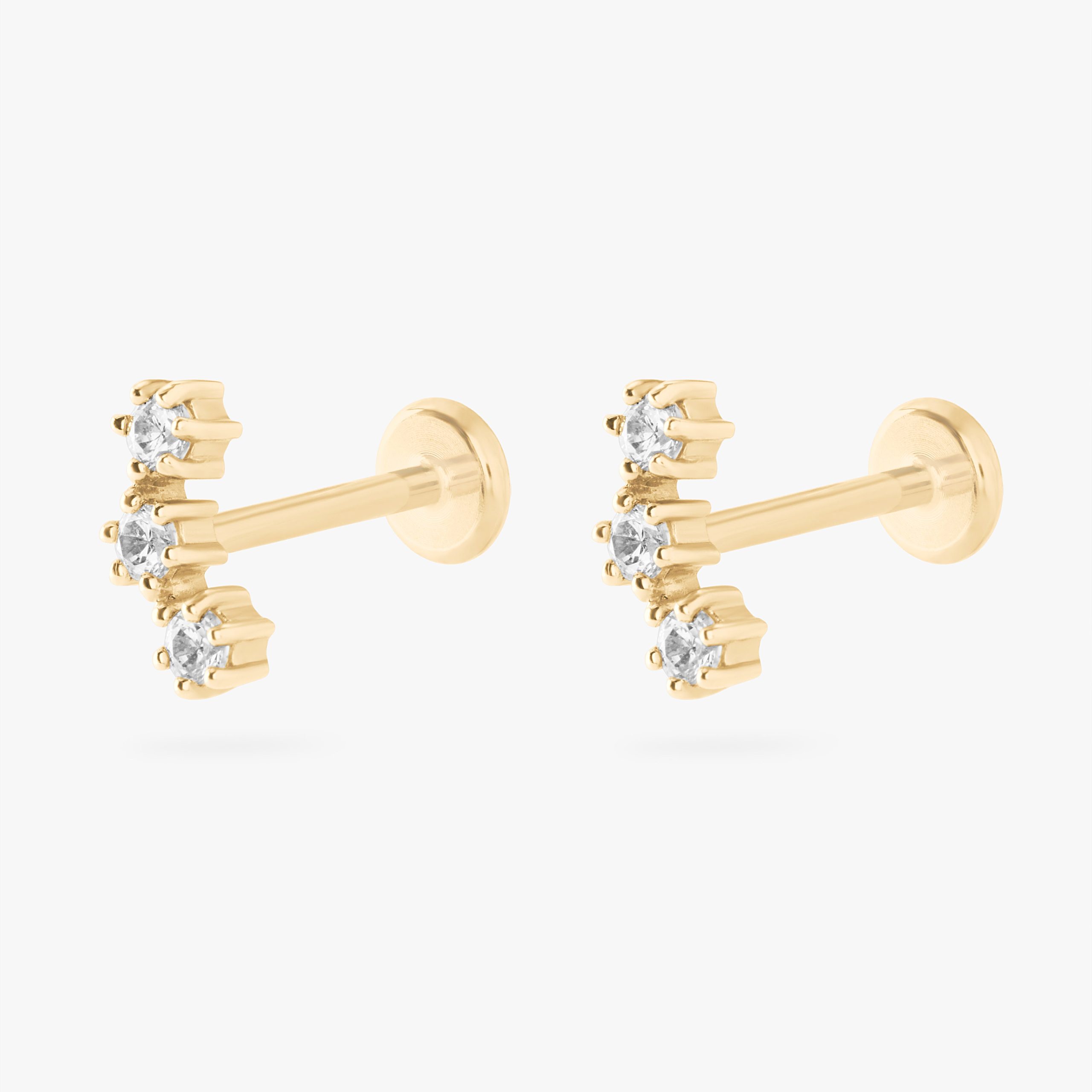 14K CZ Cluster Flatback - STUDS