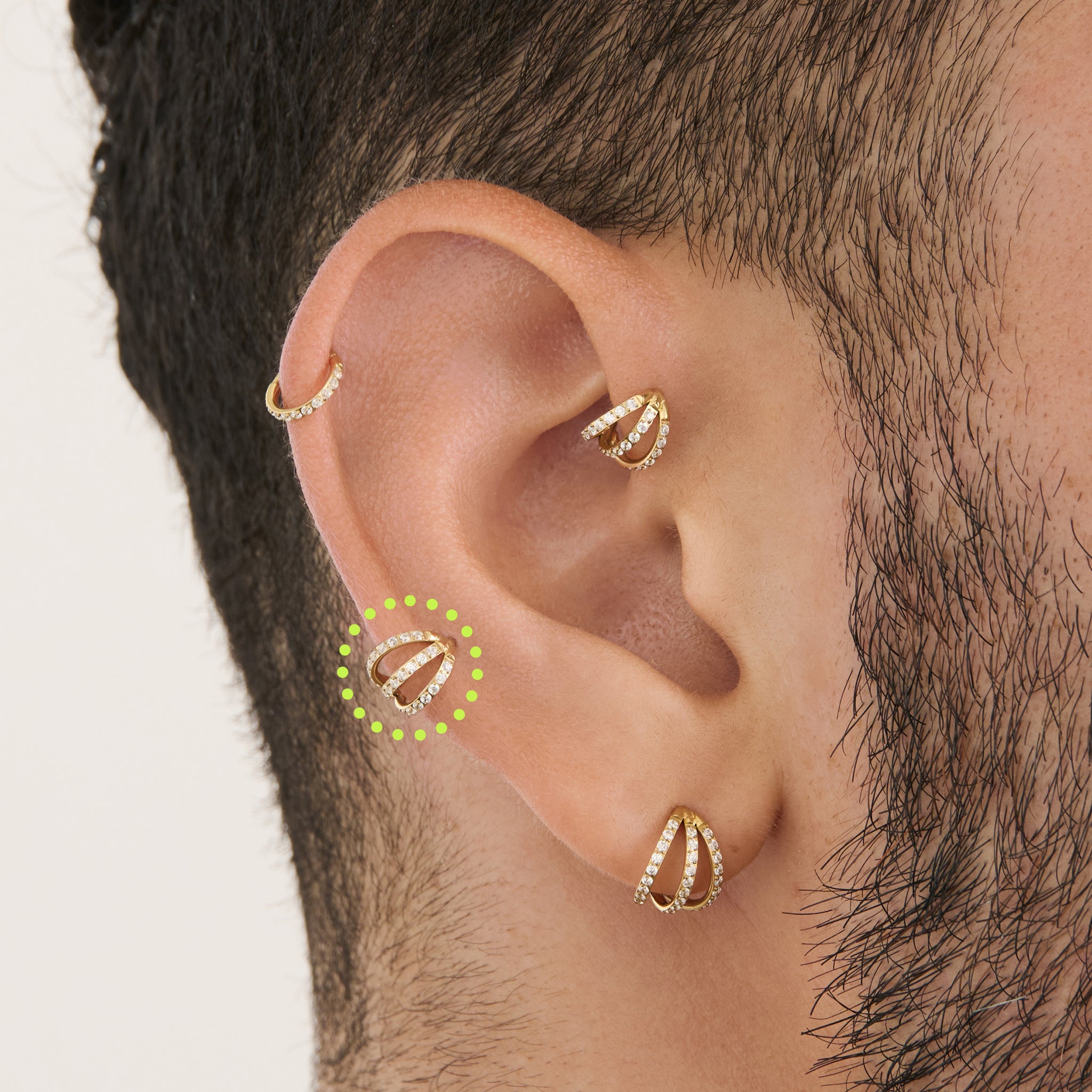 6mm Triple Pave Clicker - STUDS