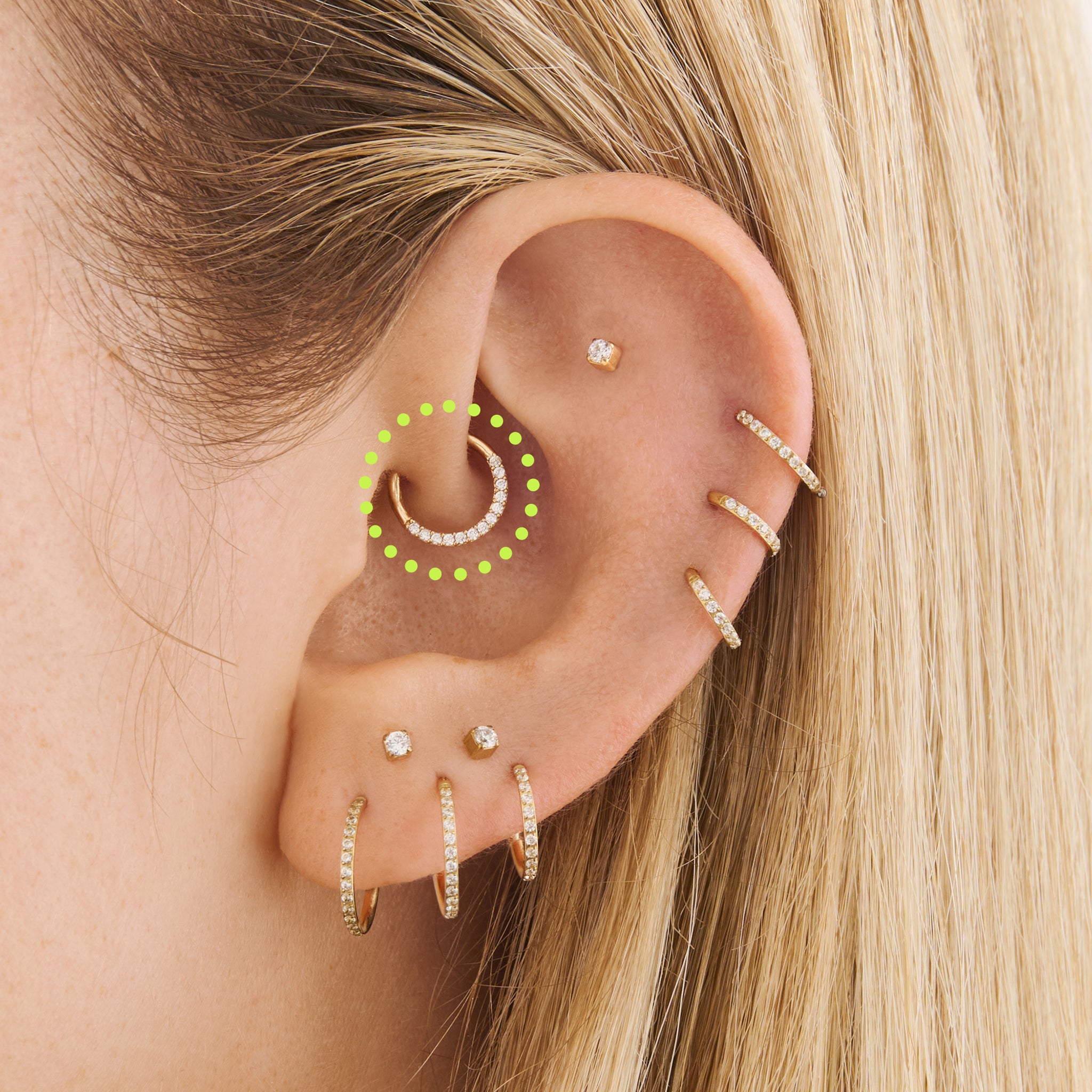 8mm Front Set Pave Clicker - STUDS