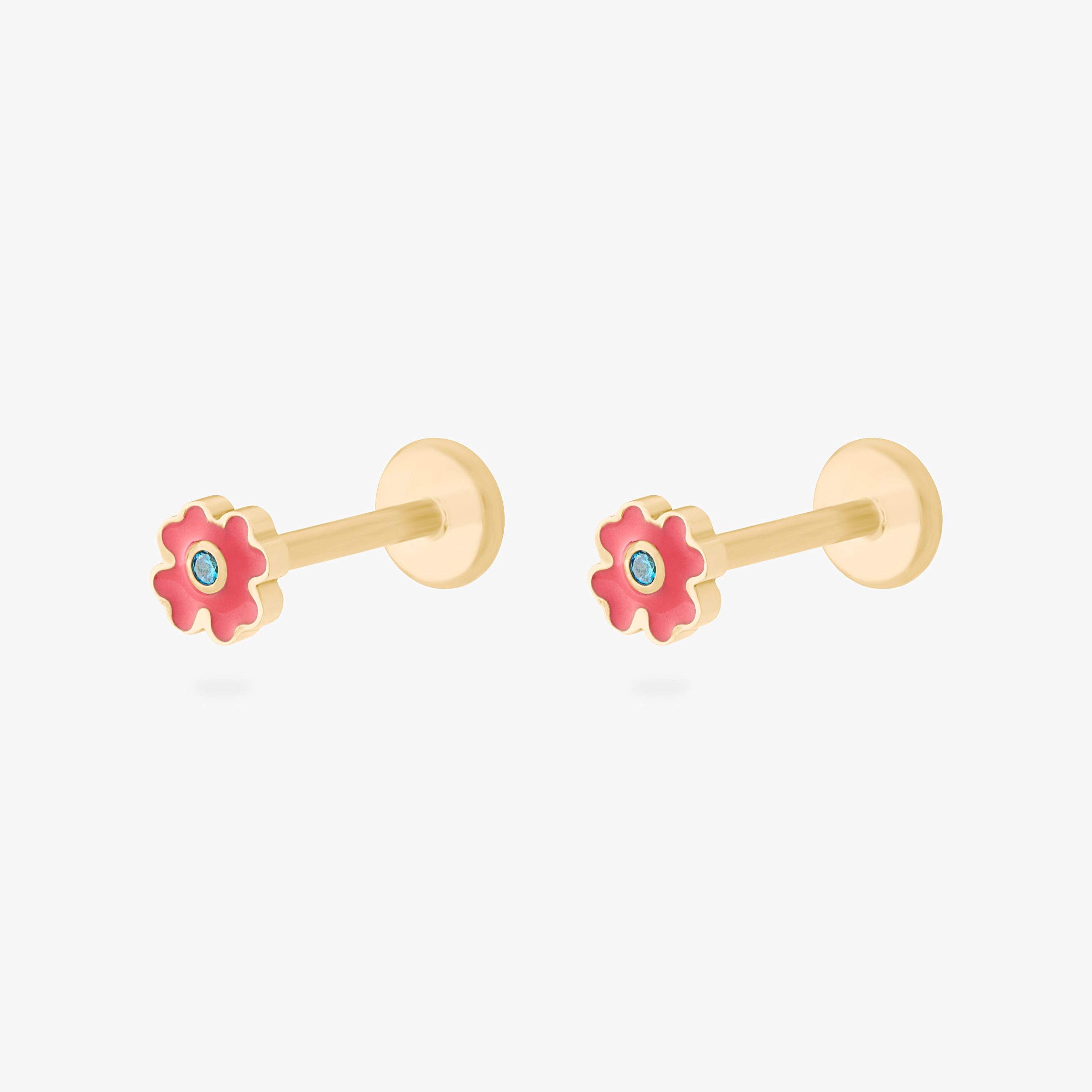 Enamel Flower Flatback Stud - STUDS