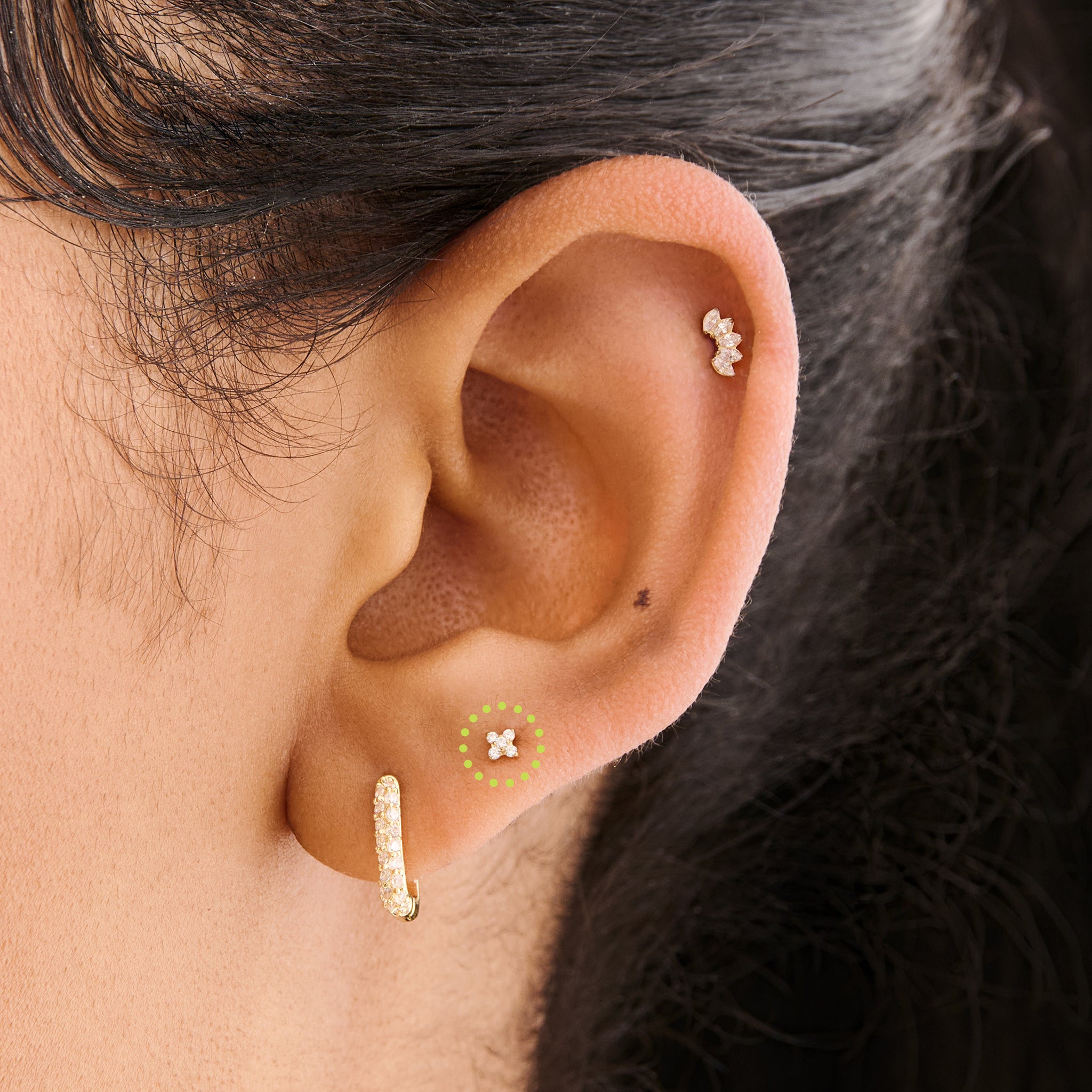 Pave X Flatback Stud - STUDS