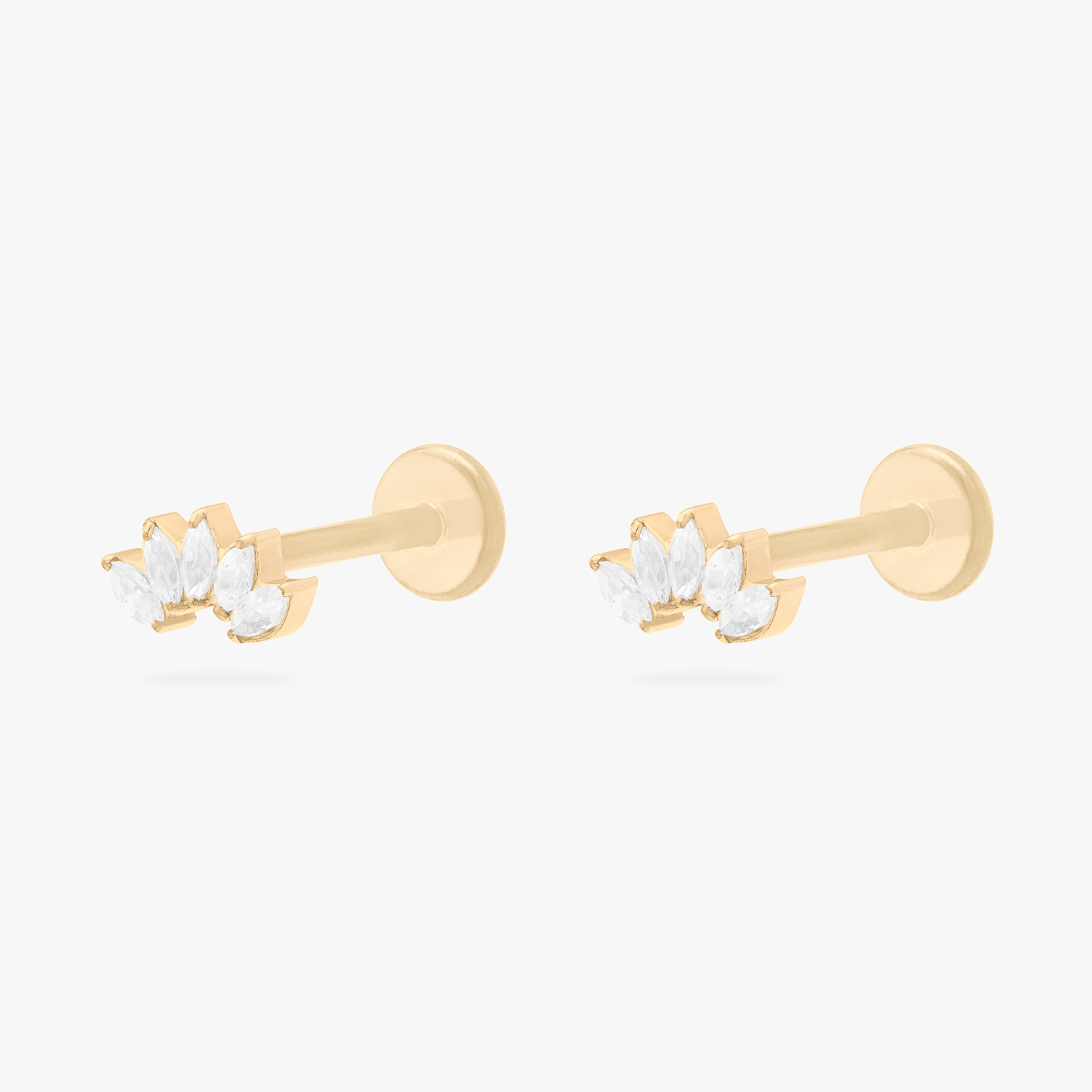 Micro Crown Marquise Flatback Stud - STUDS