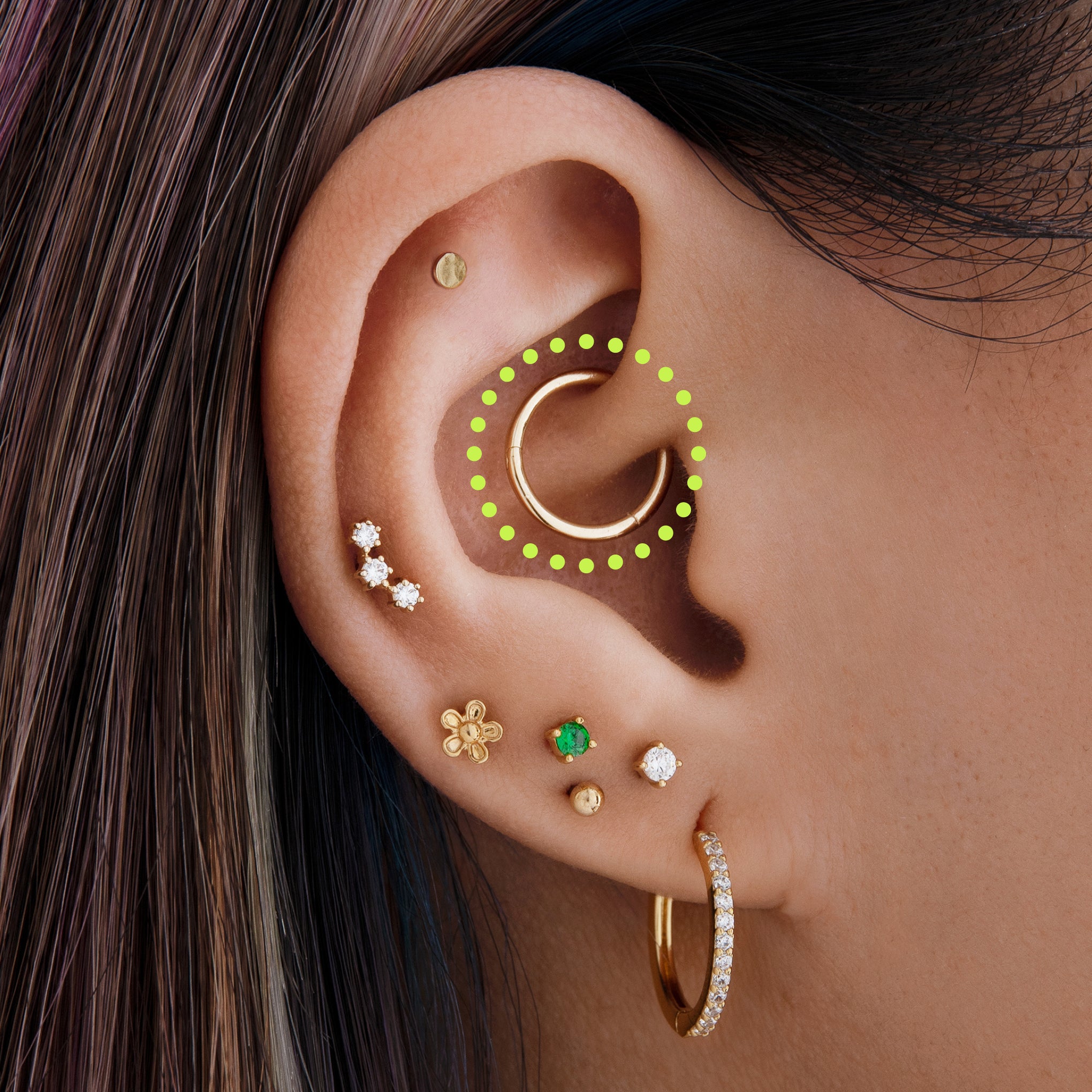 14K 10mm Clicker - STUDS