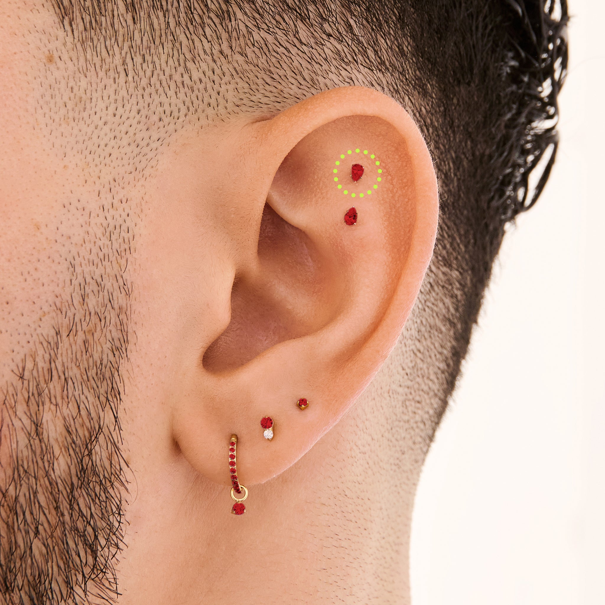 14K Pear Flatback - STUDS
