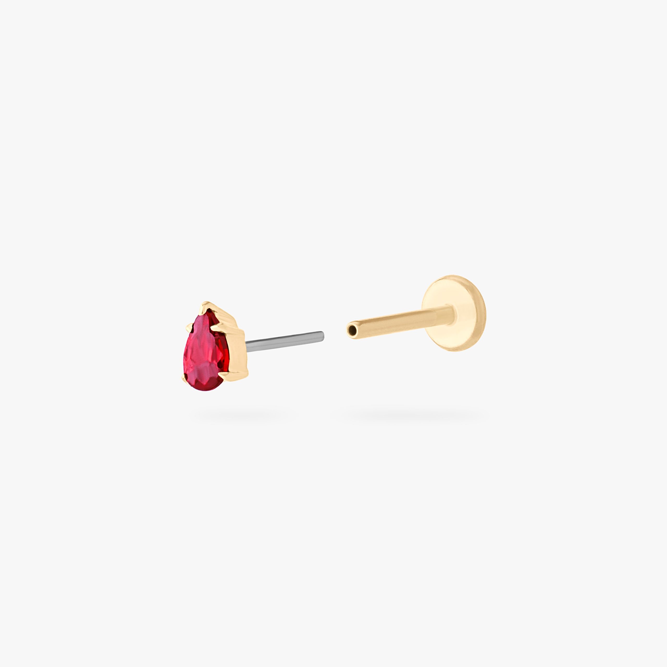 14K Pear Flatback - STUDS