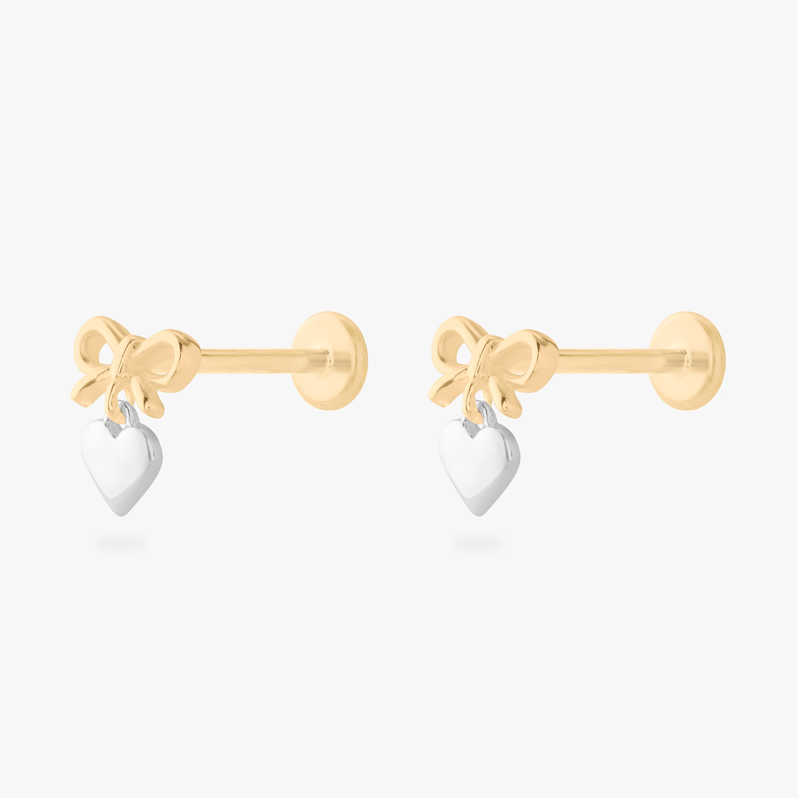 Two Tone Bow Flatback Stud - STUDS