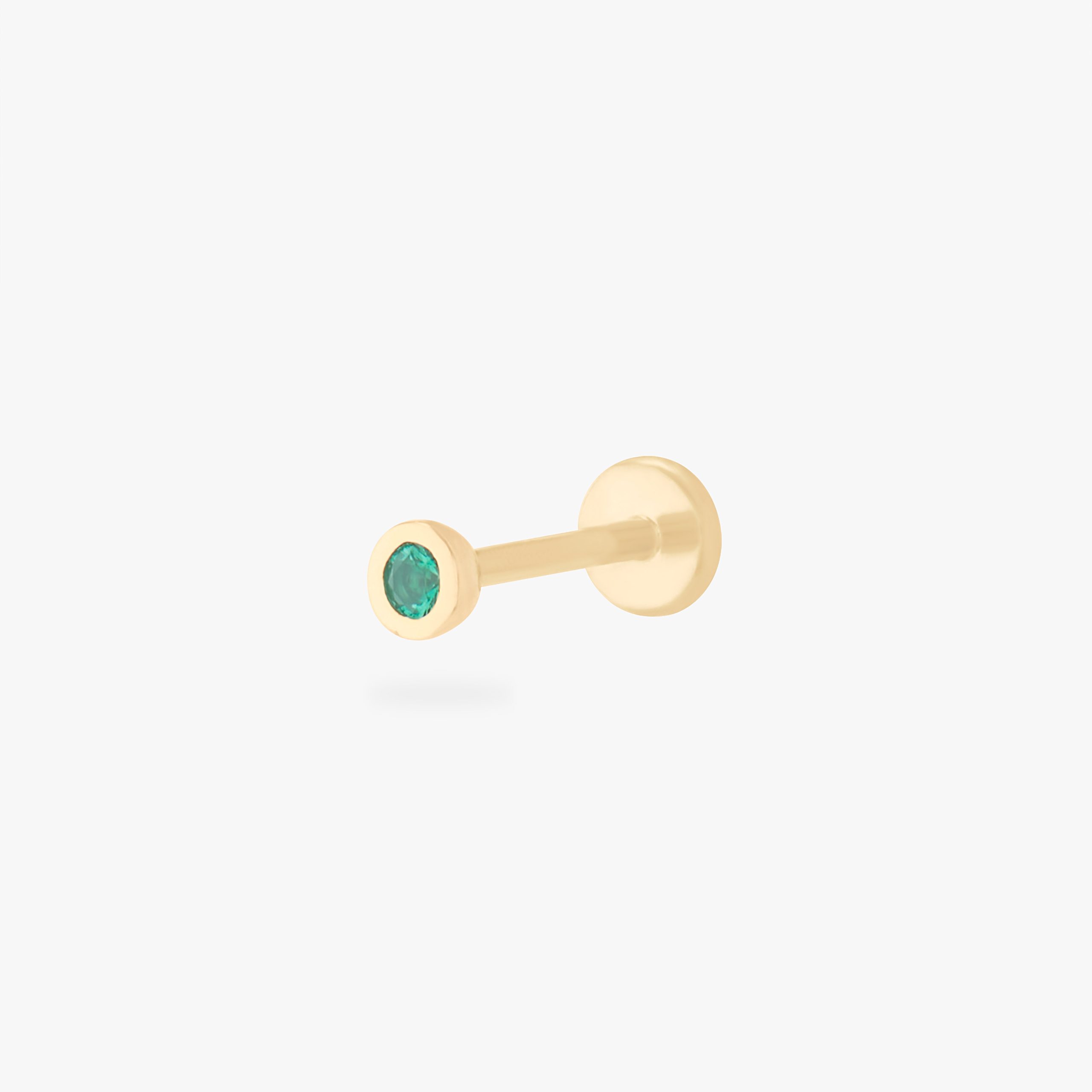 14K Emerald Bezel Flatback - STUDS
