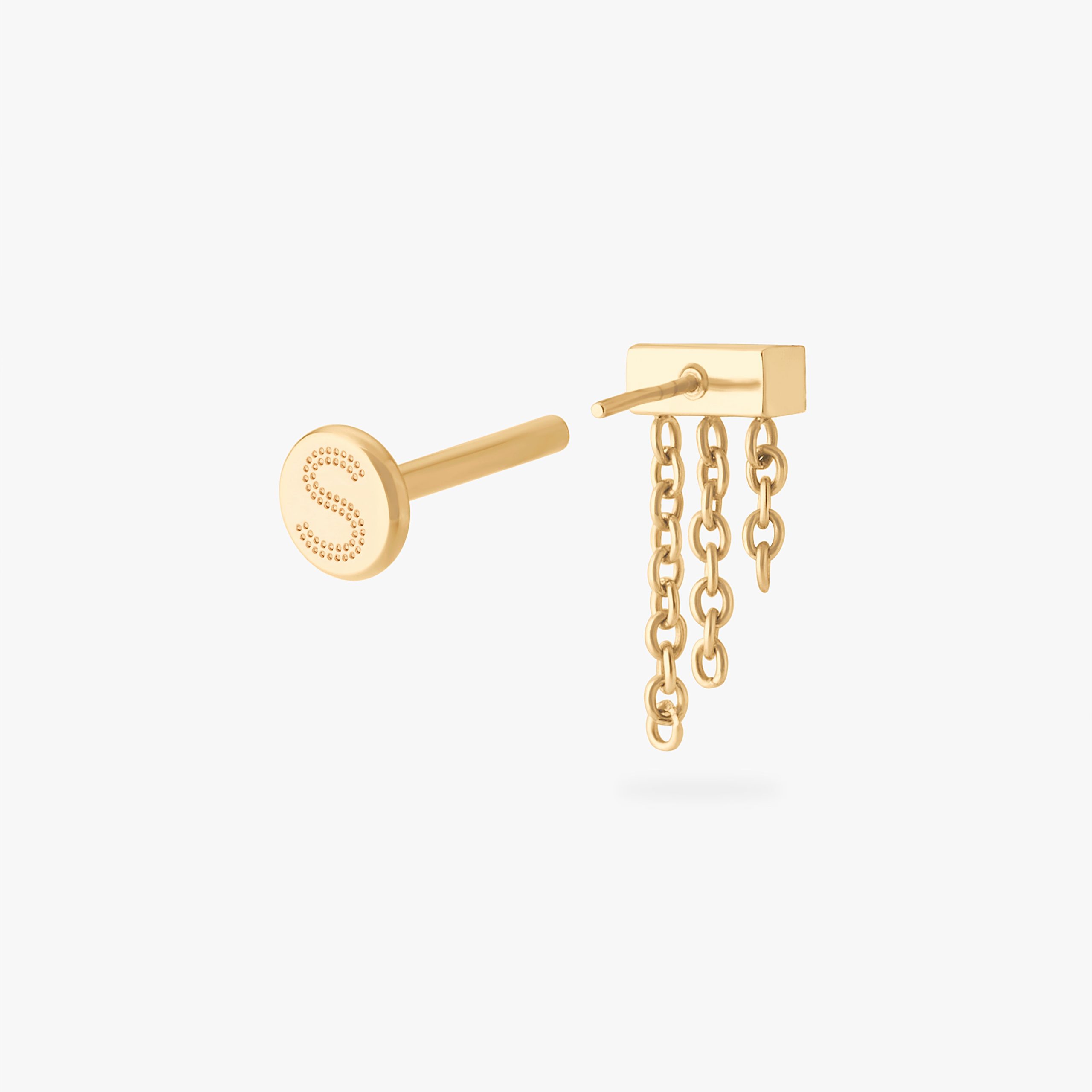 Chain Baguette Flatback Stud - STUDS