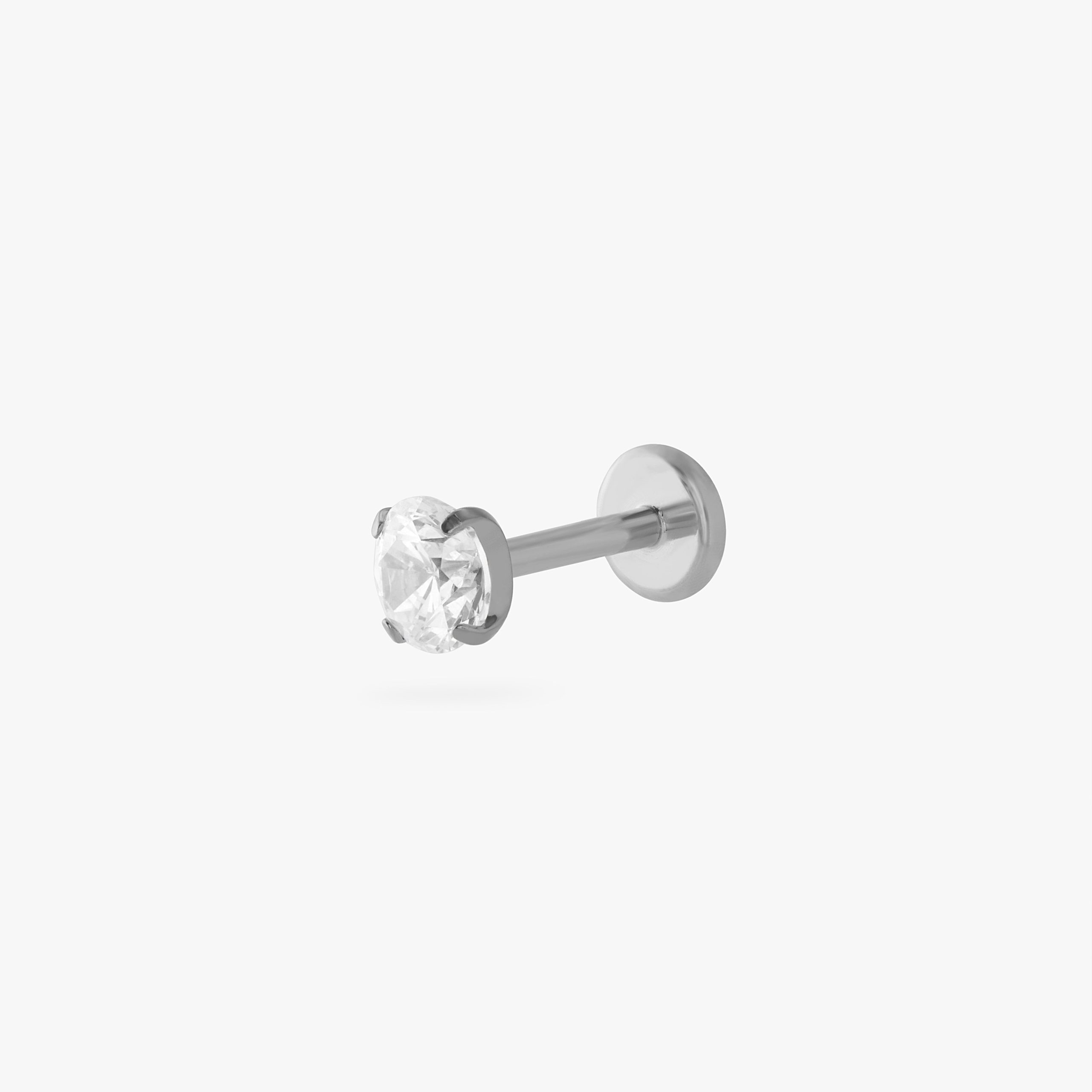 Titanium CZ Clear 4mm Flatback - STUDS