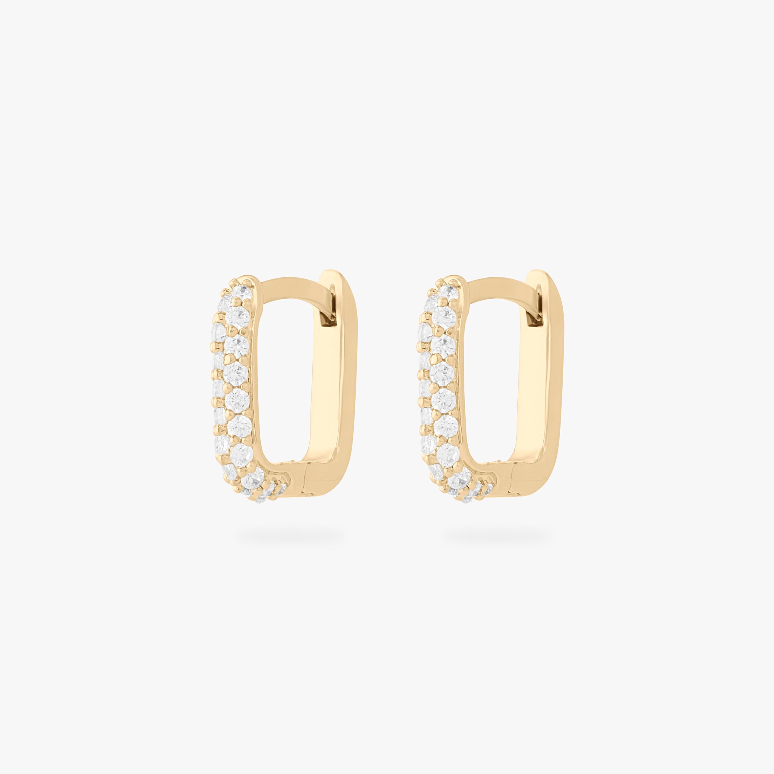 Square Pave Huggie - STUDS