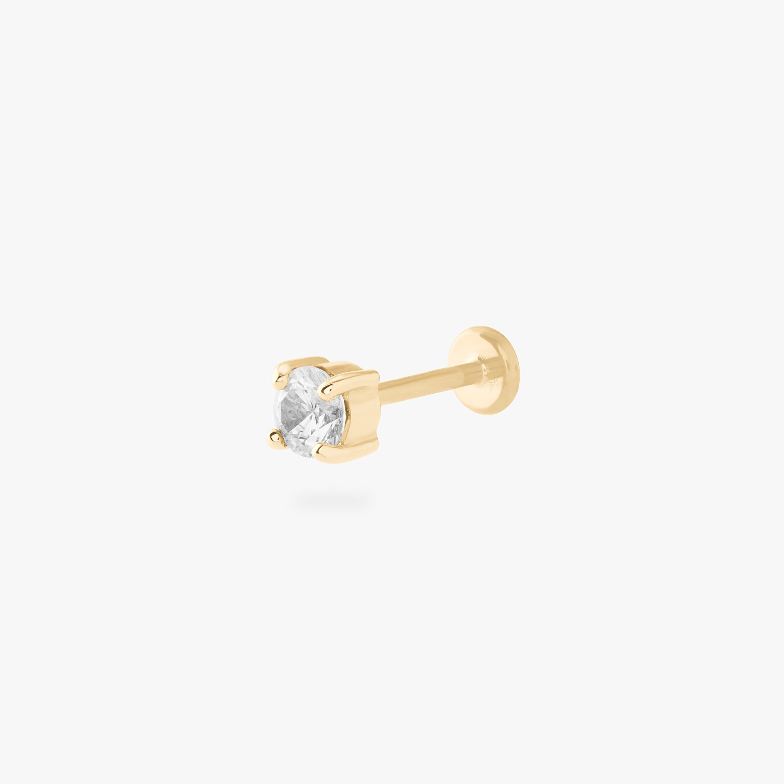 14K CZ 4mm Flatback - STUDS