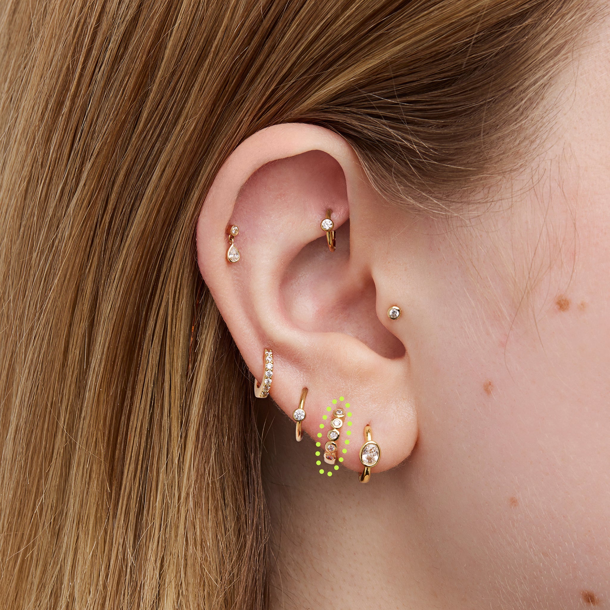 CZ Bezel Huggie - STUDS