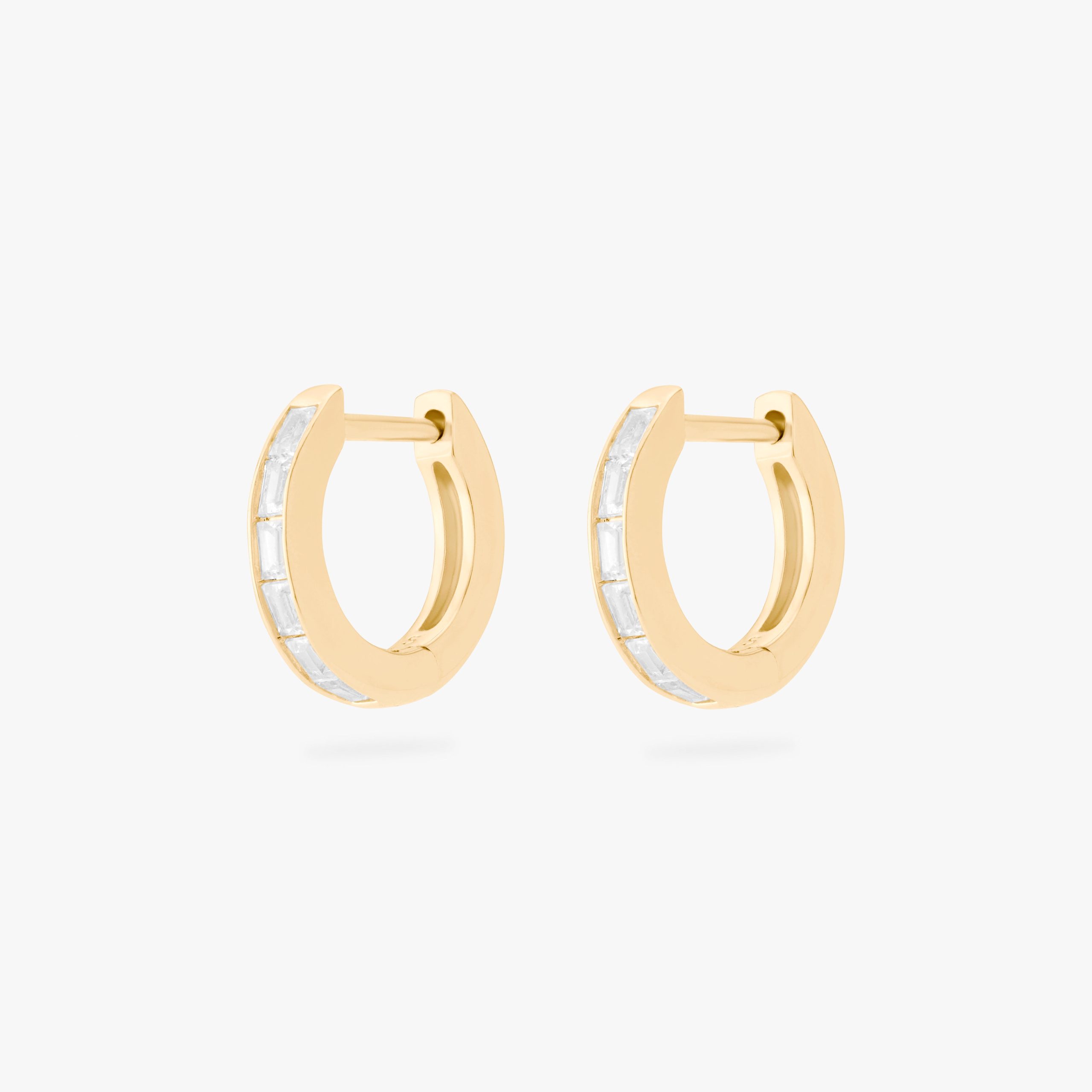 Mini Bezel Baguette Huggie - STUDS