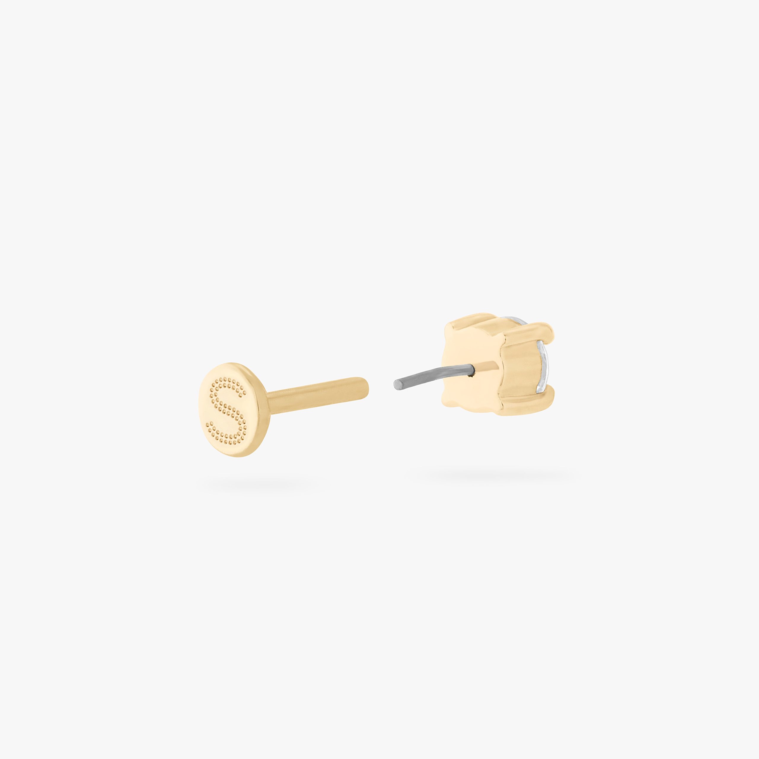 14K CZ 4mm Flatback - STUDS
