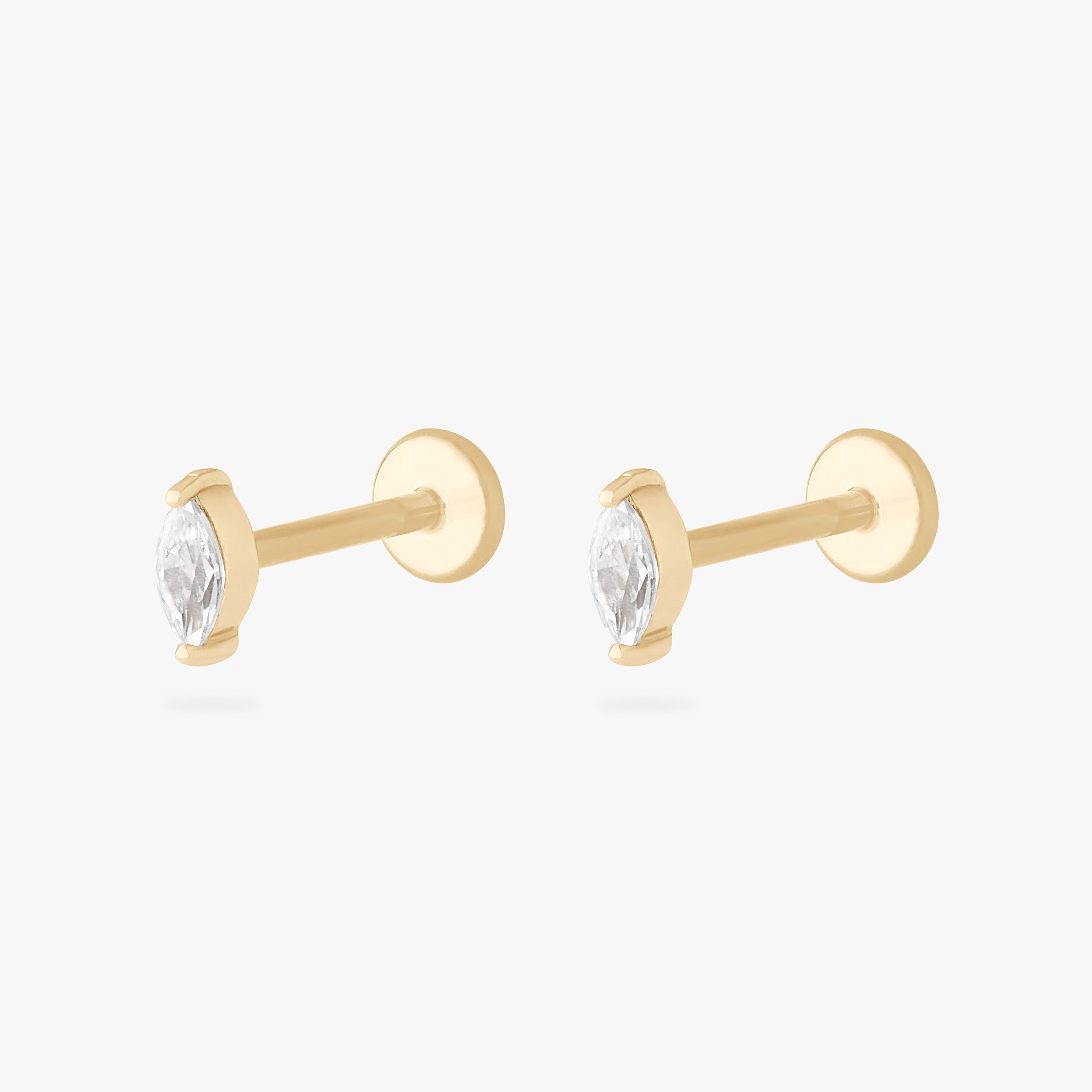14K Marquise Flatback - STUDS