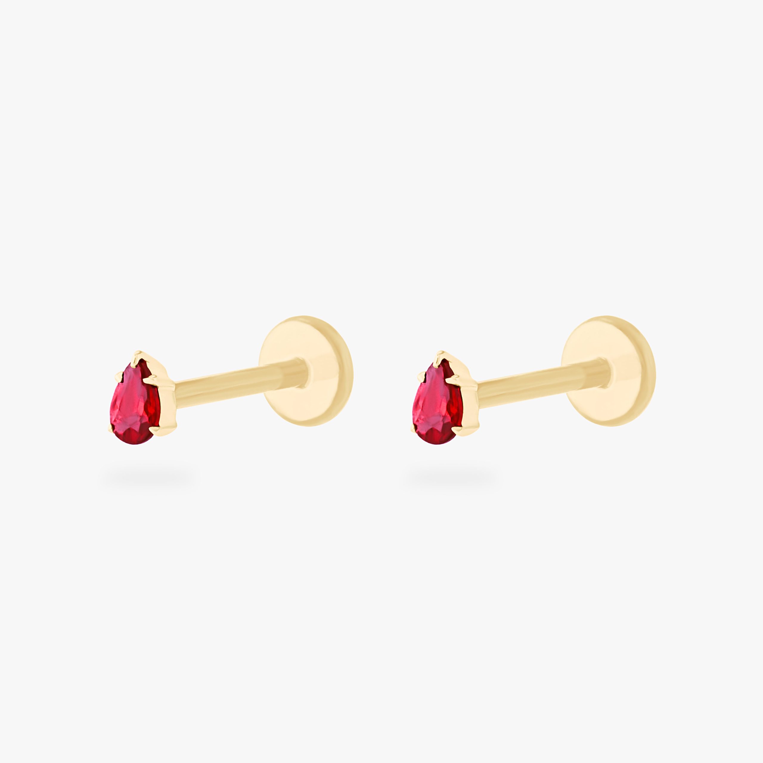 14K Pear Flatback - STUDS