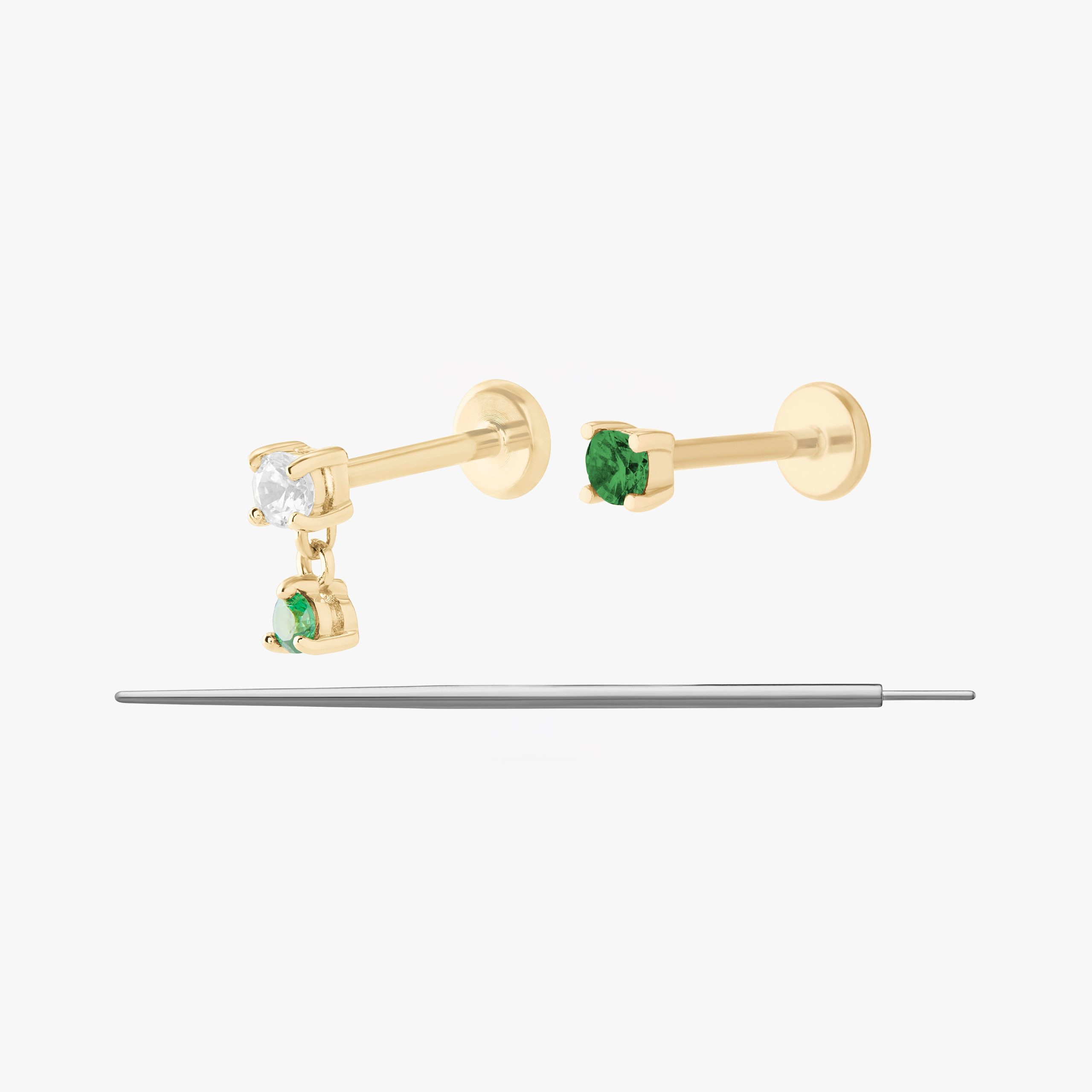 14K Green Set - STUDS